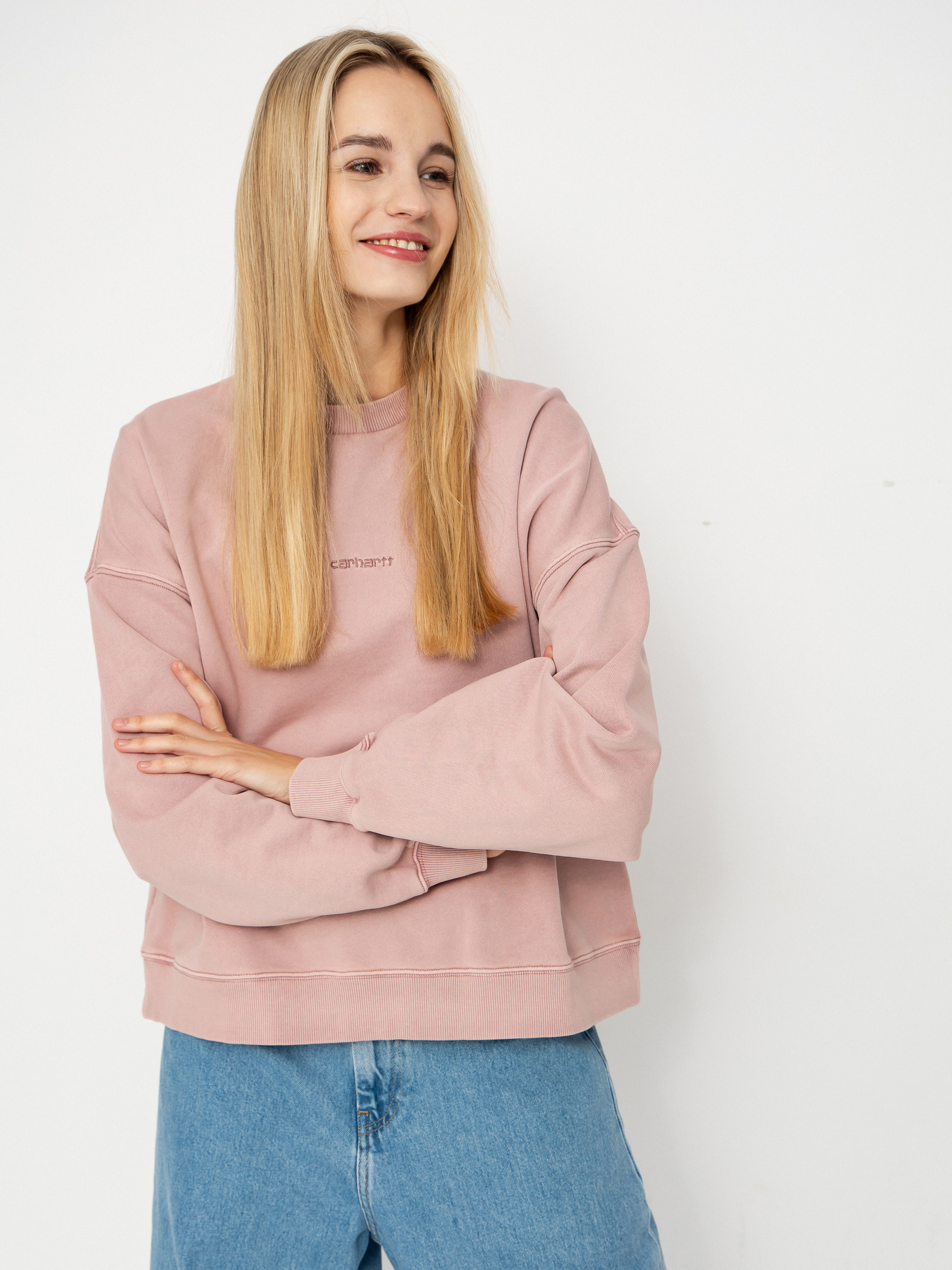 Pulóver Carhartt WIP Benton Wmn (glassy pink/garment dyed)