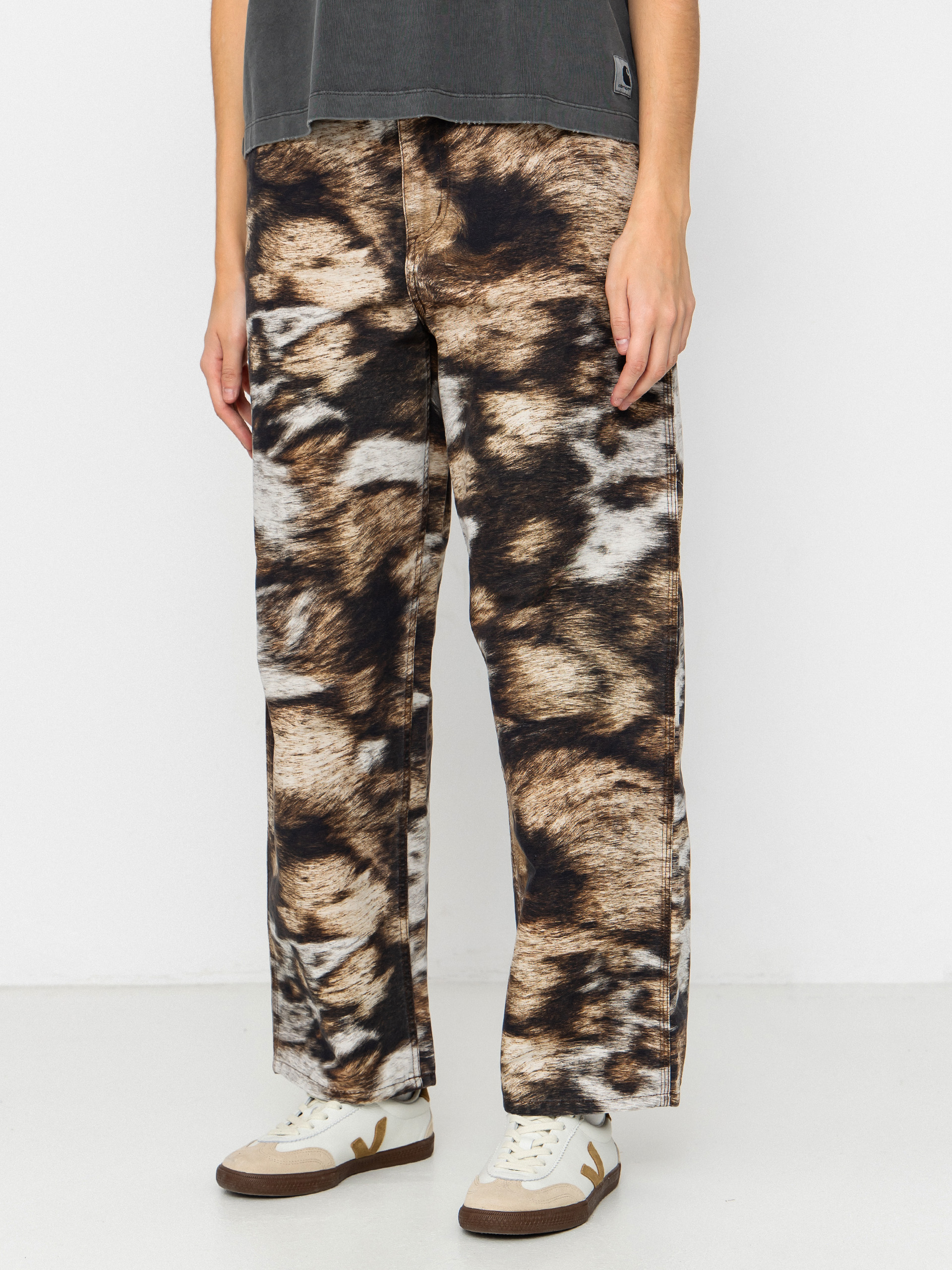 Kisnadrág Carhartt WIP Brandon Single Knee Wmn (wild dog print/stone washed)