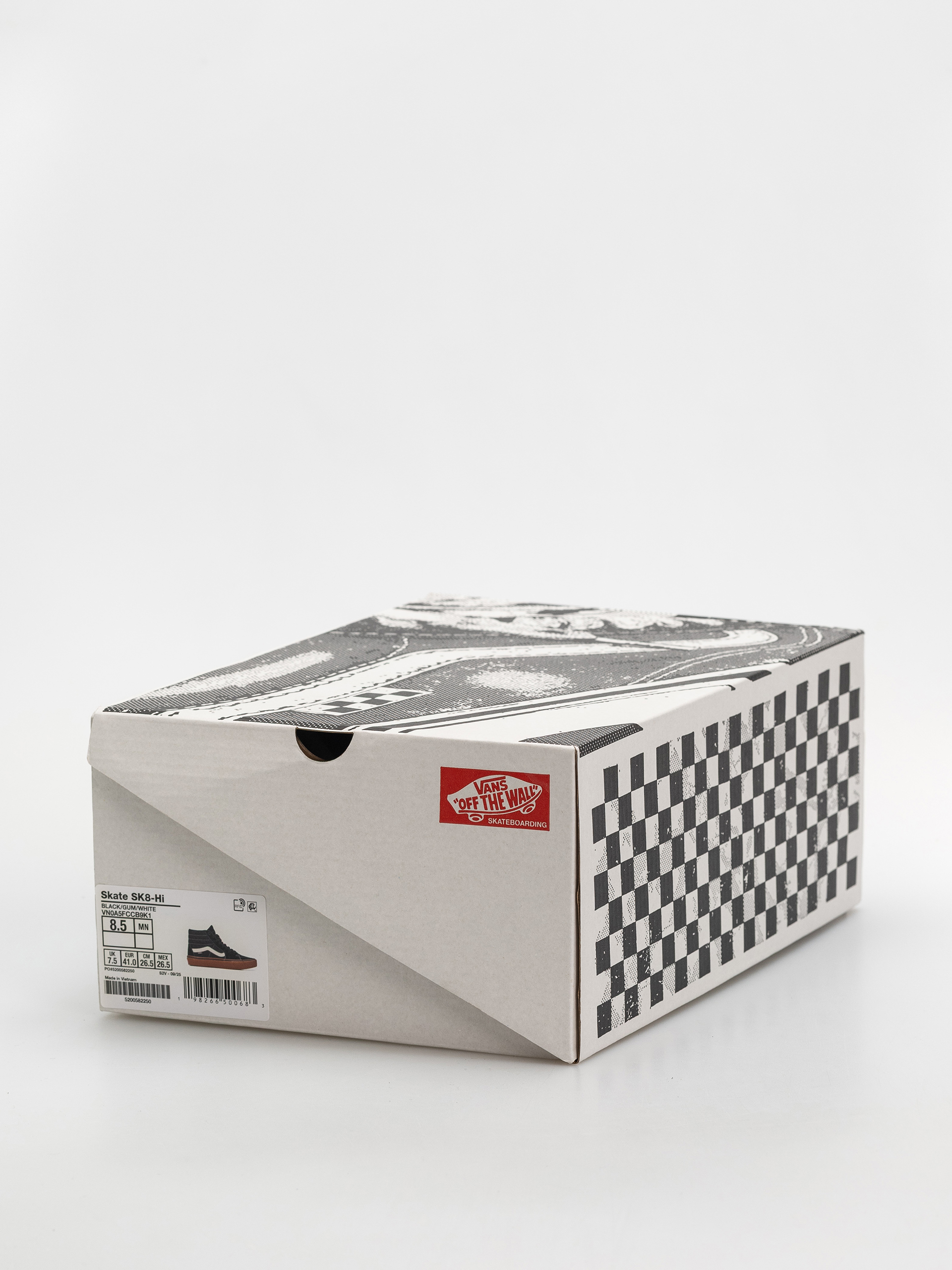 Vans Skate Sk8 Hi Cipők (black/gum/white)