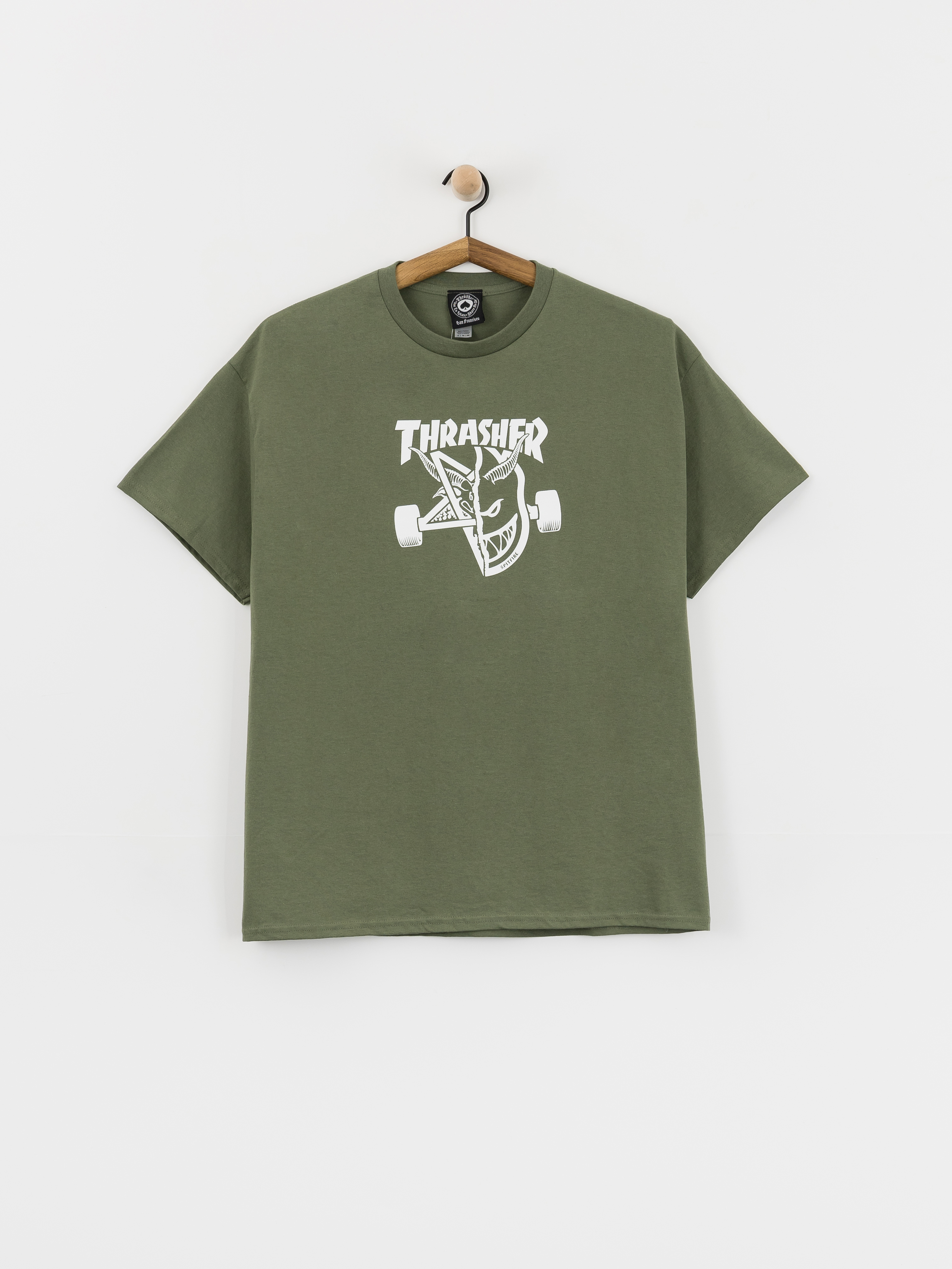 Thrasher x Spitfire Thrash & Burn Póló (military green)