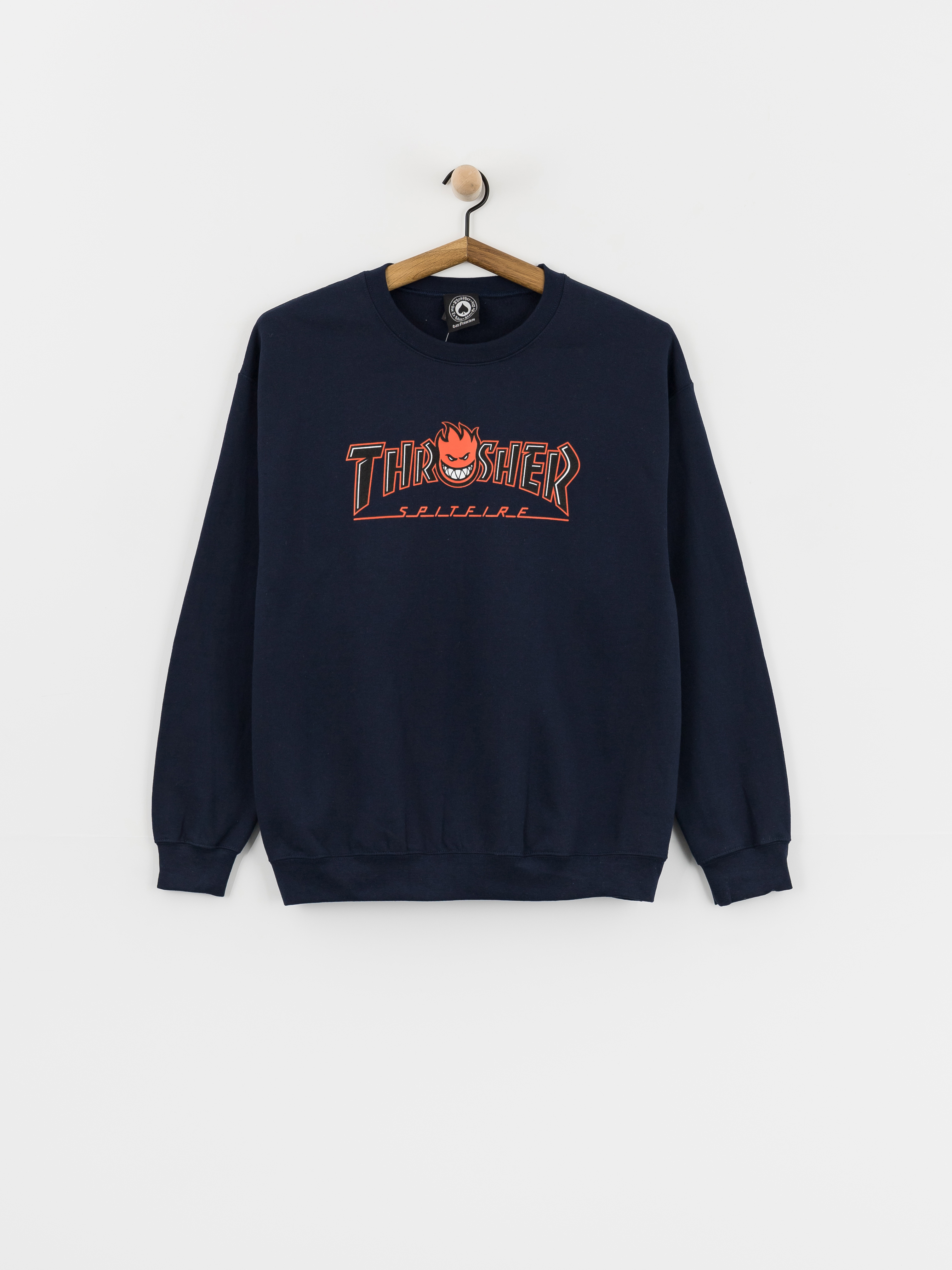 Thrasher x Spitfire Big Head Outline Pulóver (navy)