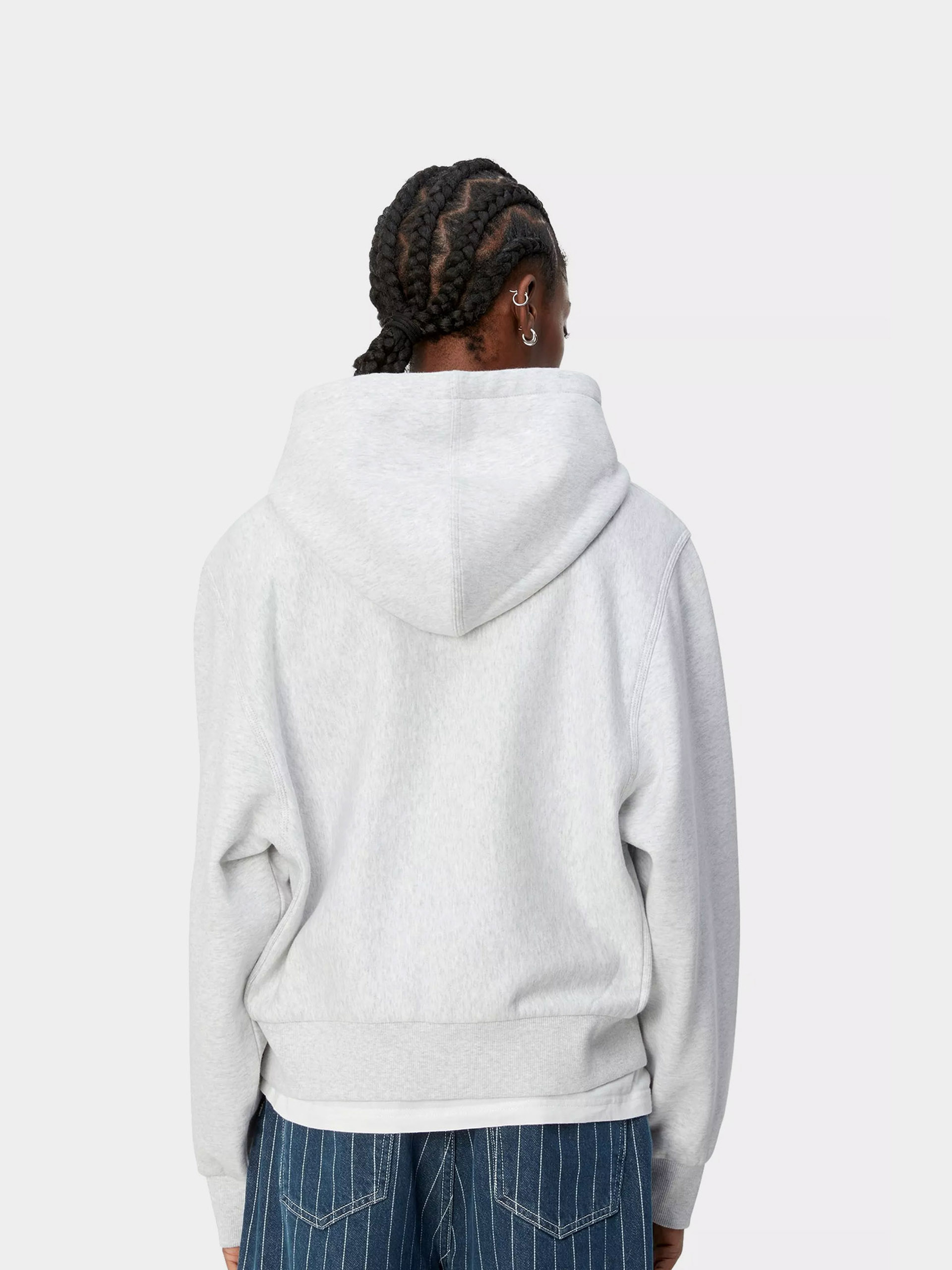 Kapucnis pulóver Carhartt WIP American Script ZHD Wmn (ash heather)