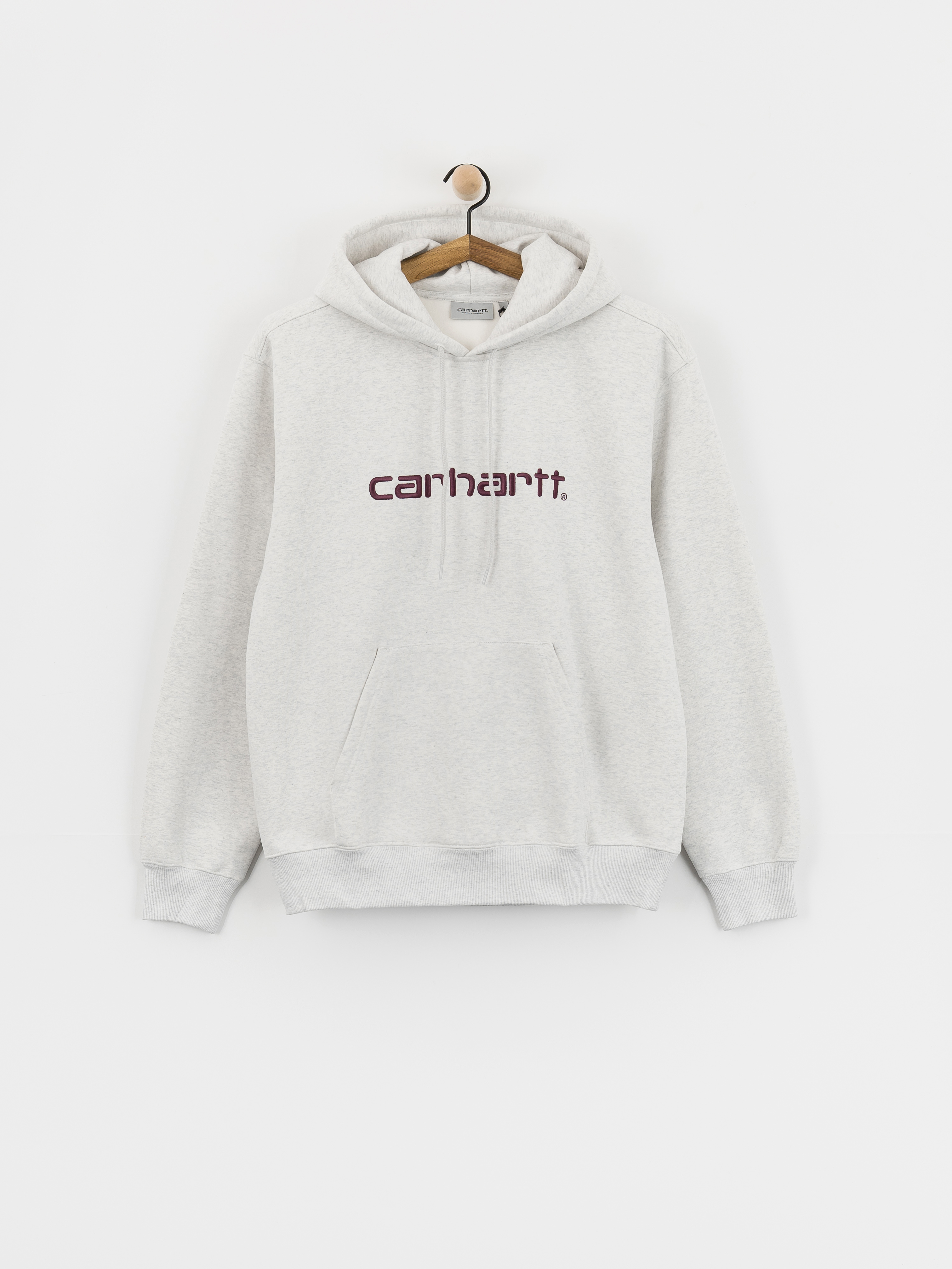 Kapucnis pulu00f3ver Carhartt WIP Carhartt HD (ash heather/cozy purple)