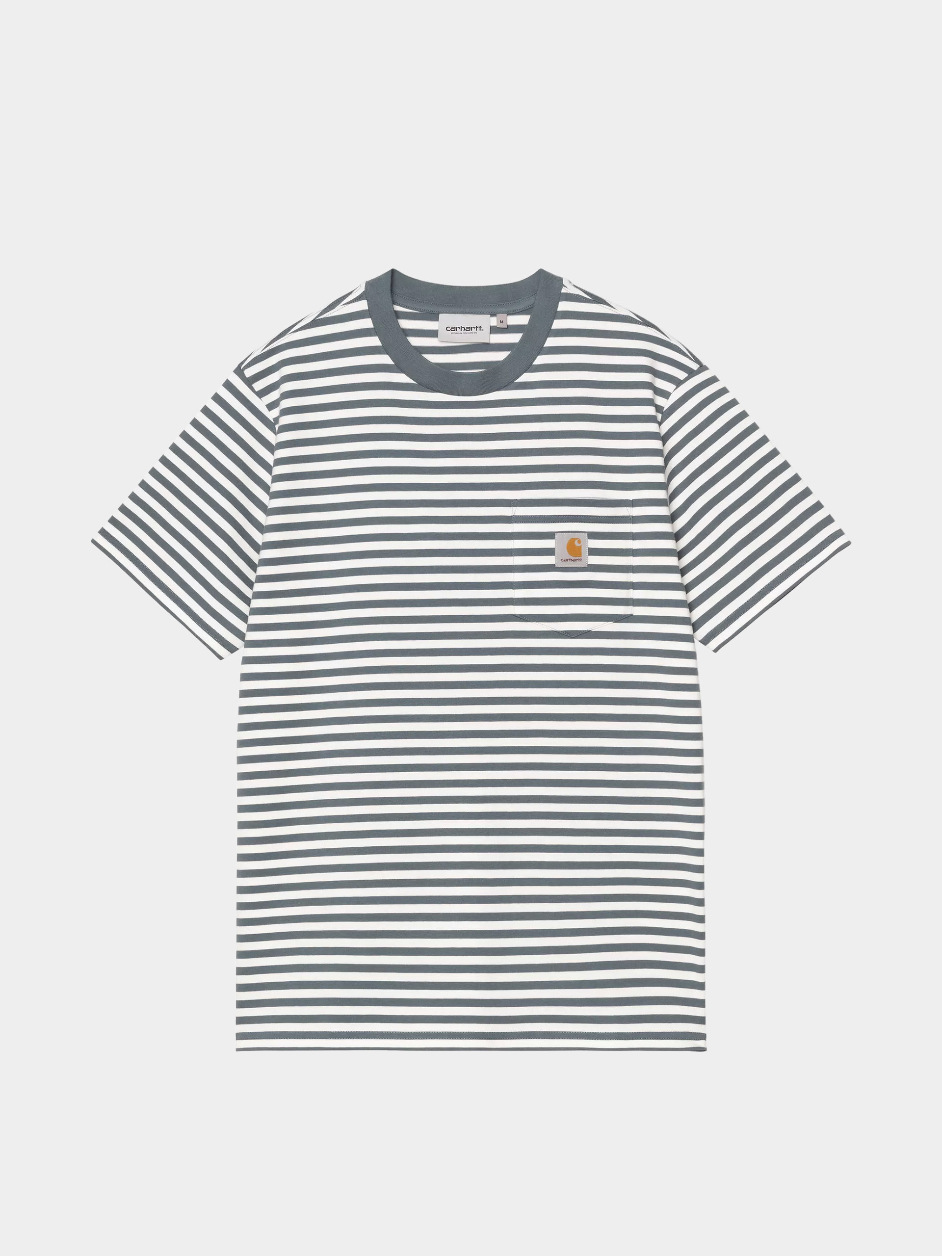 Póló Carhartt WIP Ezra Pocket (ezra stripe/cozy blue/wax)
