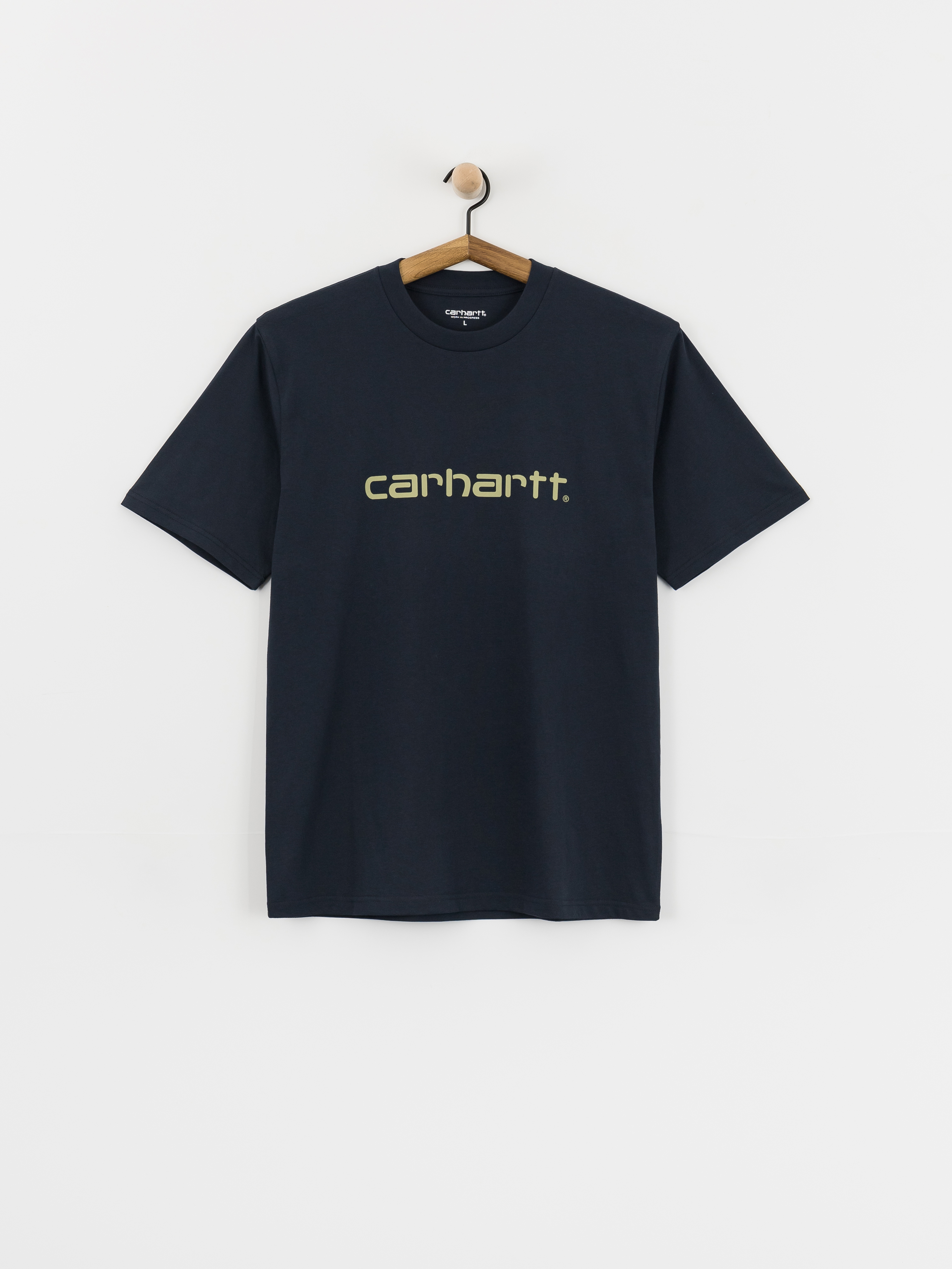 Póló Carhartt WIP Script (deep night/gentle green)