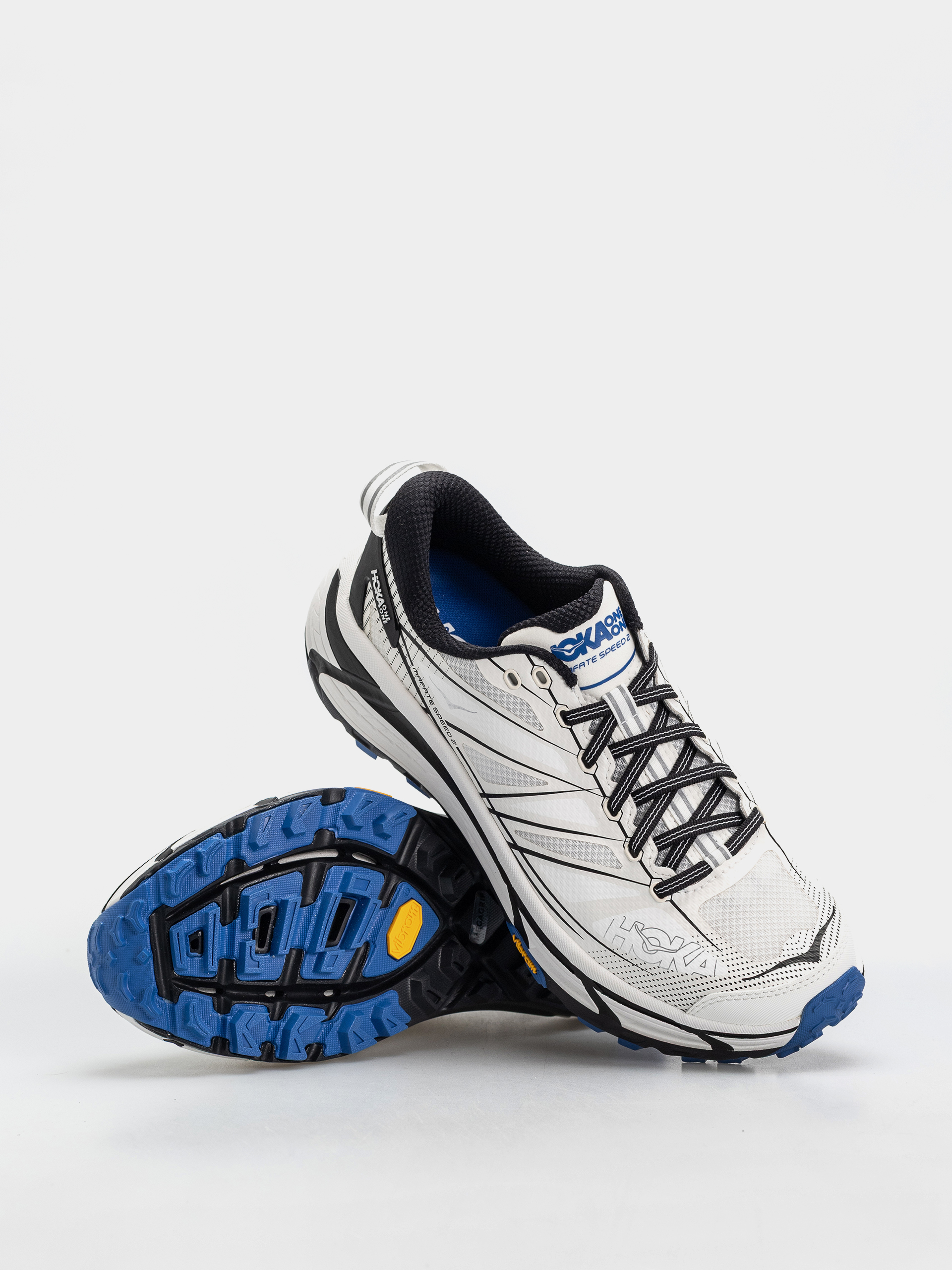 Hoka Mafate Speed 2 Cipők (white/cobalt blue)