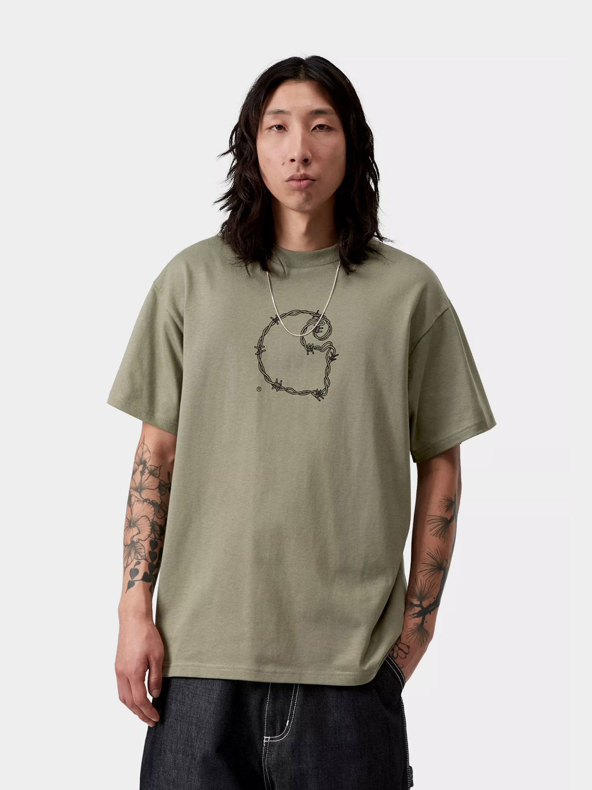 Póló Carhartt WIP Barbwire C (dollar green)