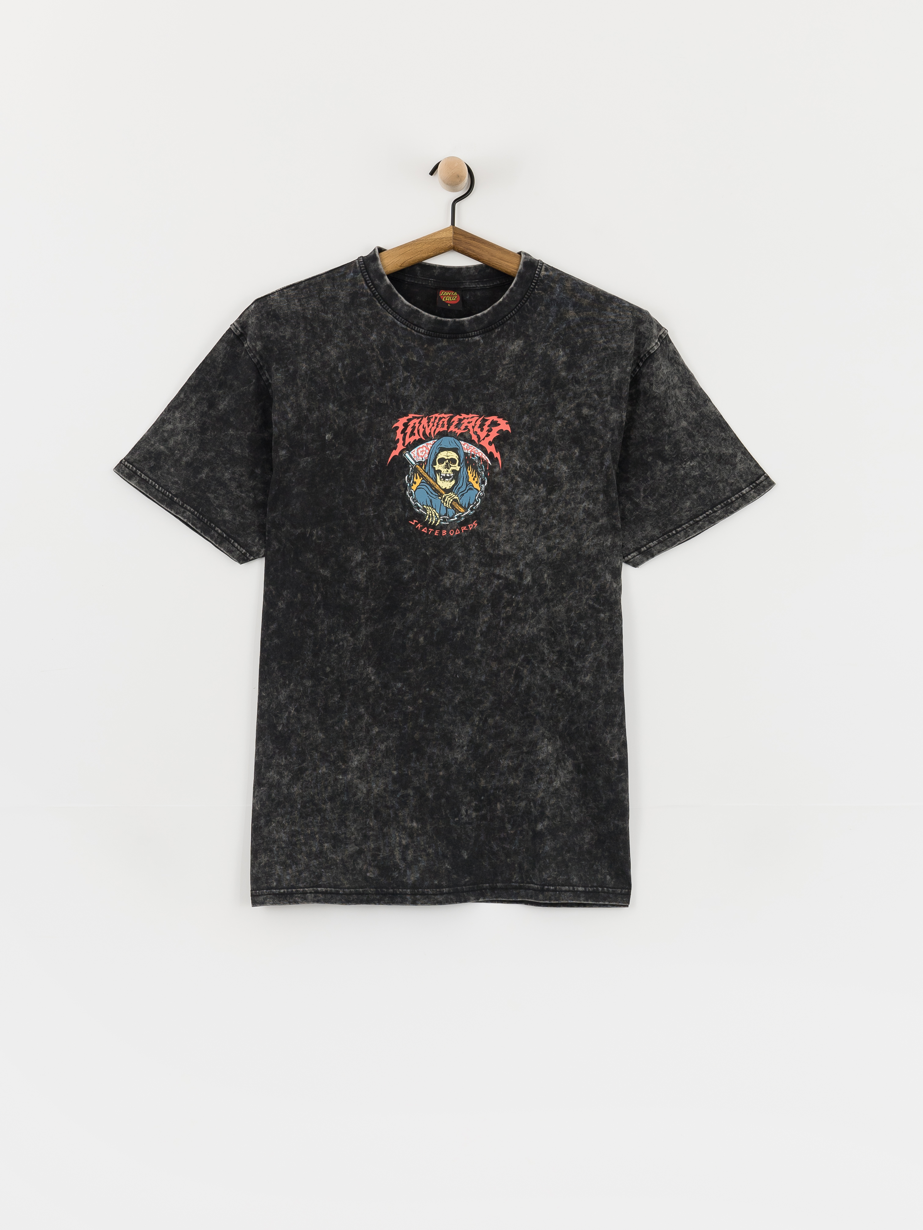 Póló Santa Cruz Out Of Time Front (black acid wash)