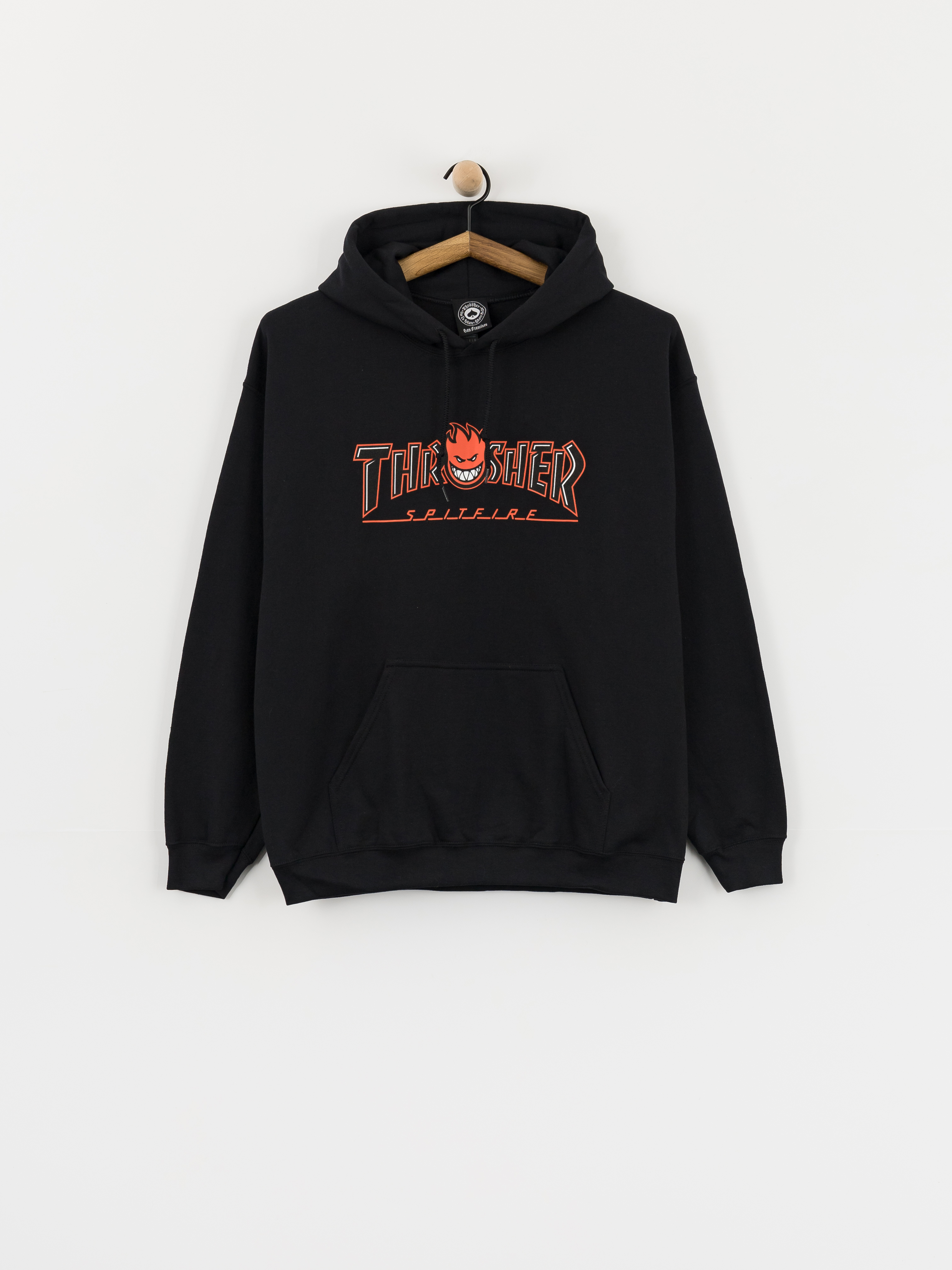 Thrasher x Spitfire Big Head Outline HD Kapucnis pulu00f3ver (black)