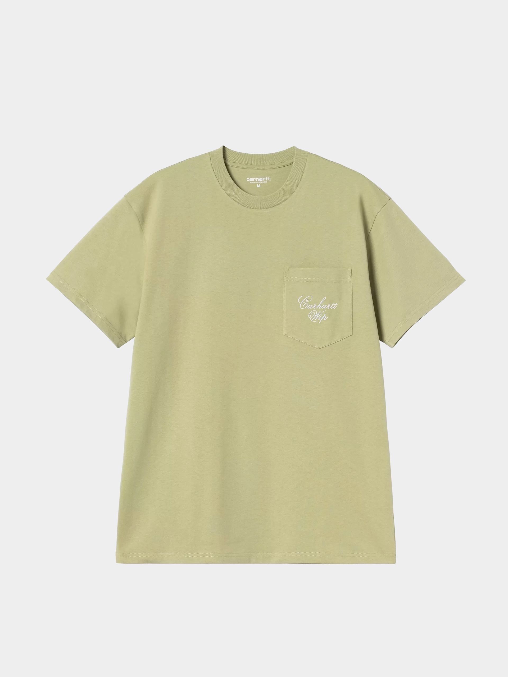 Póló Carhartt WIP Longhand Pocket (gentle green/white)