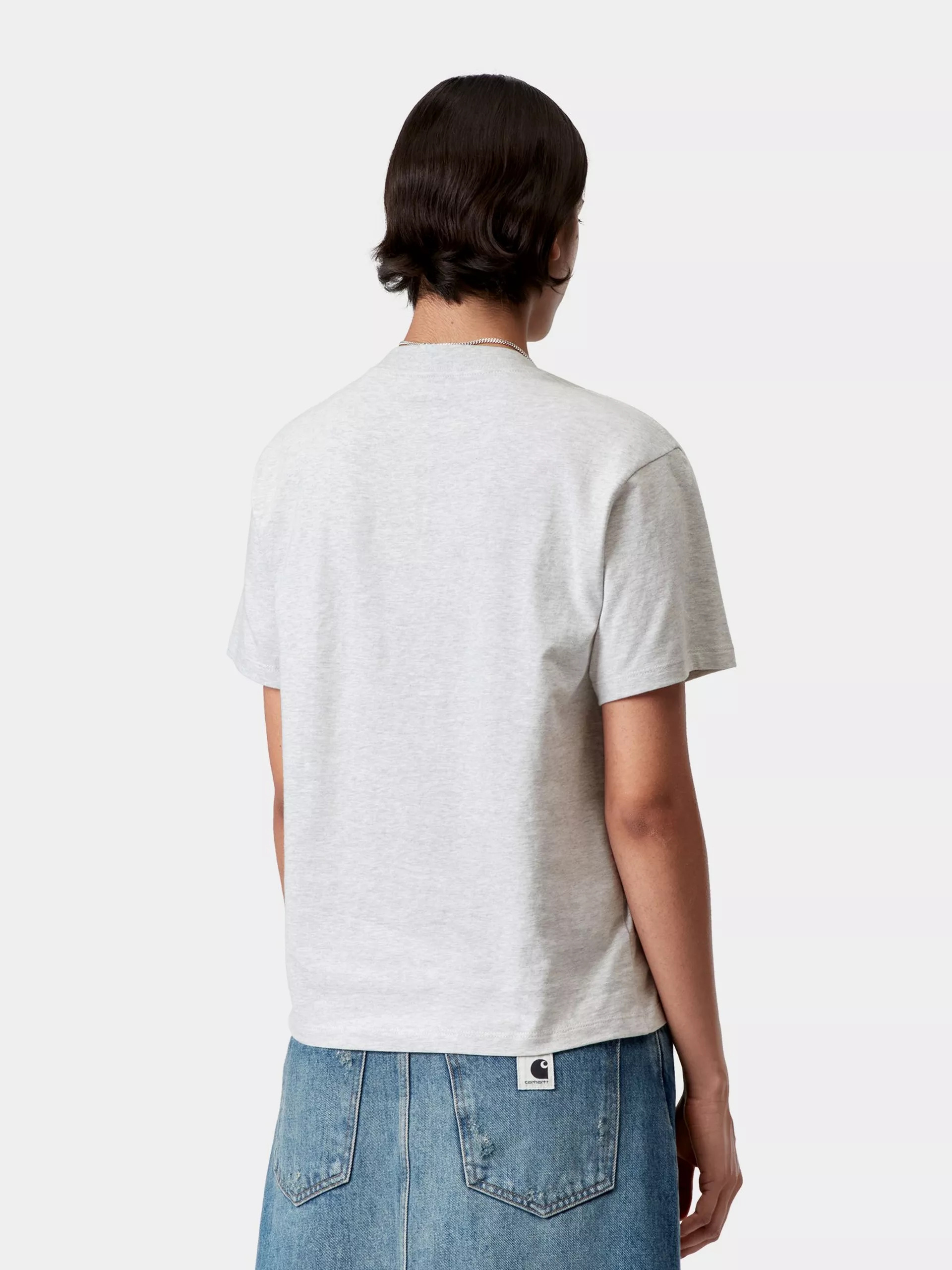 Póló Carhartt WIP Pocket Heart Wmn (ash heather/red)