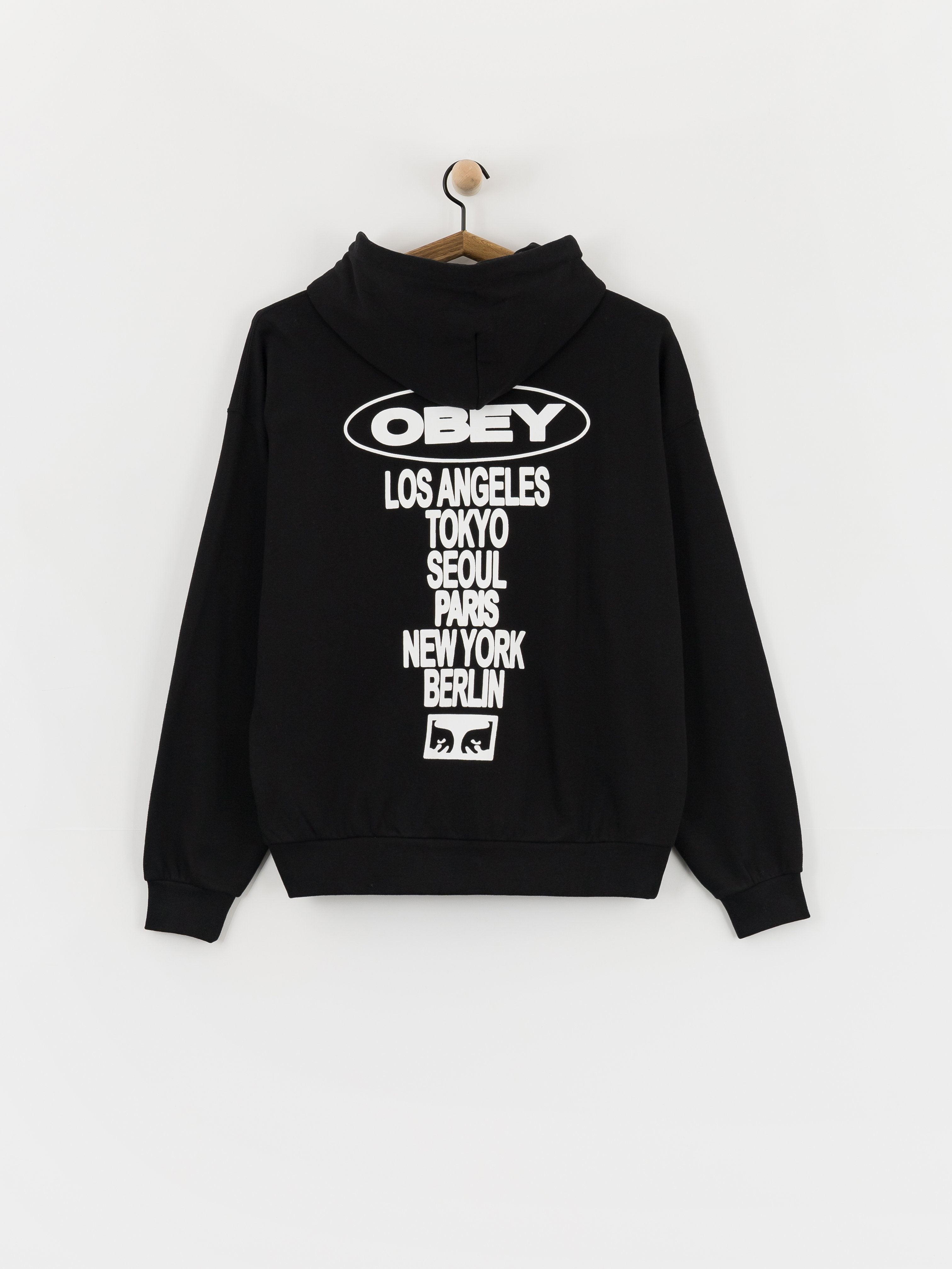 OBEY Oval Cities HD Kapucnis pulóver (black)