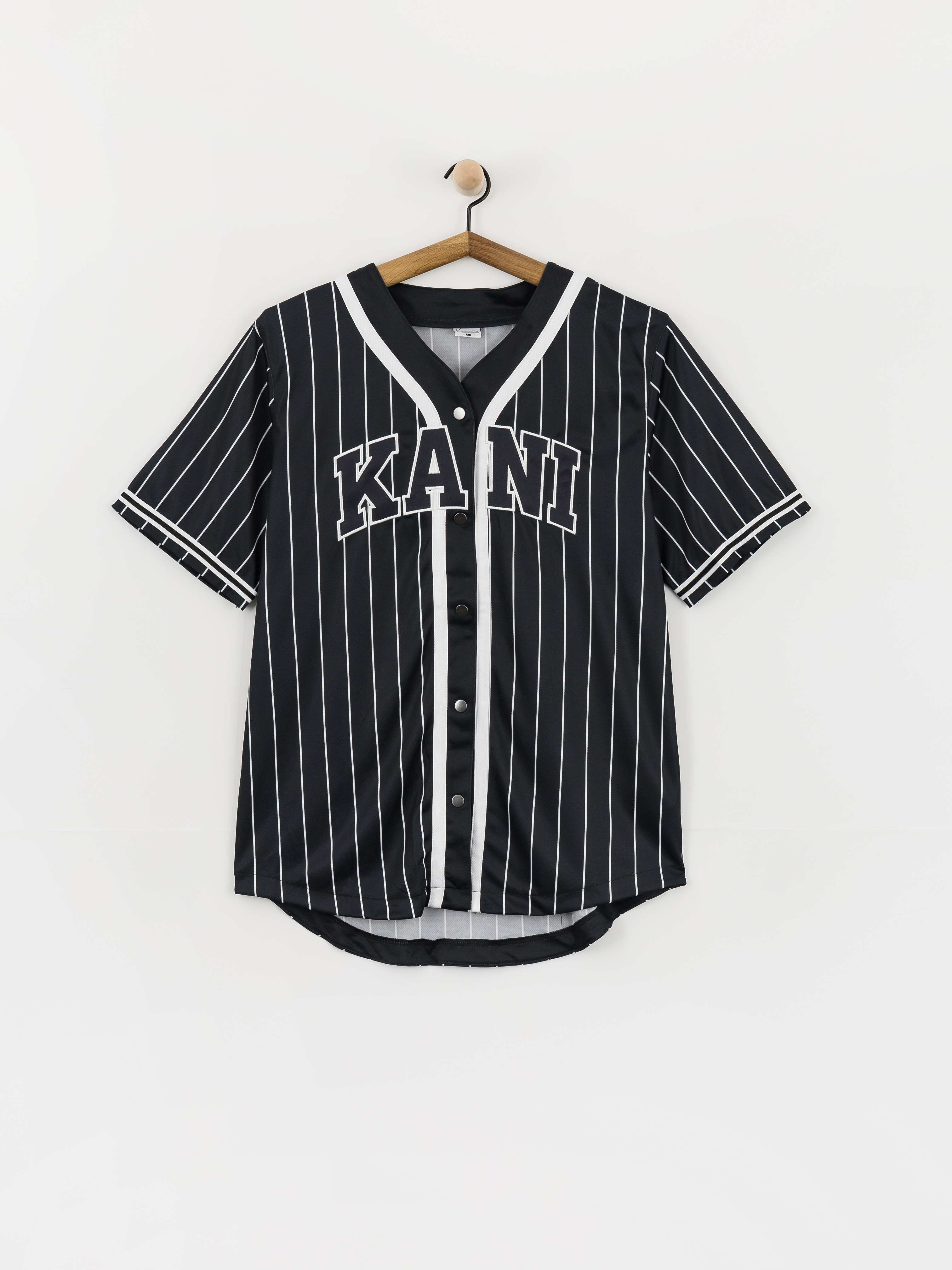Karl Kani Serif Pinstripe Baseball Ing (black/white)