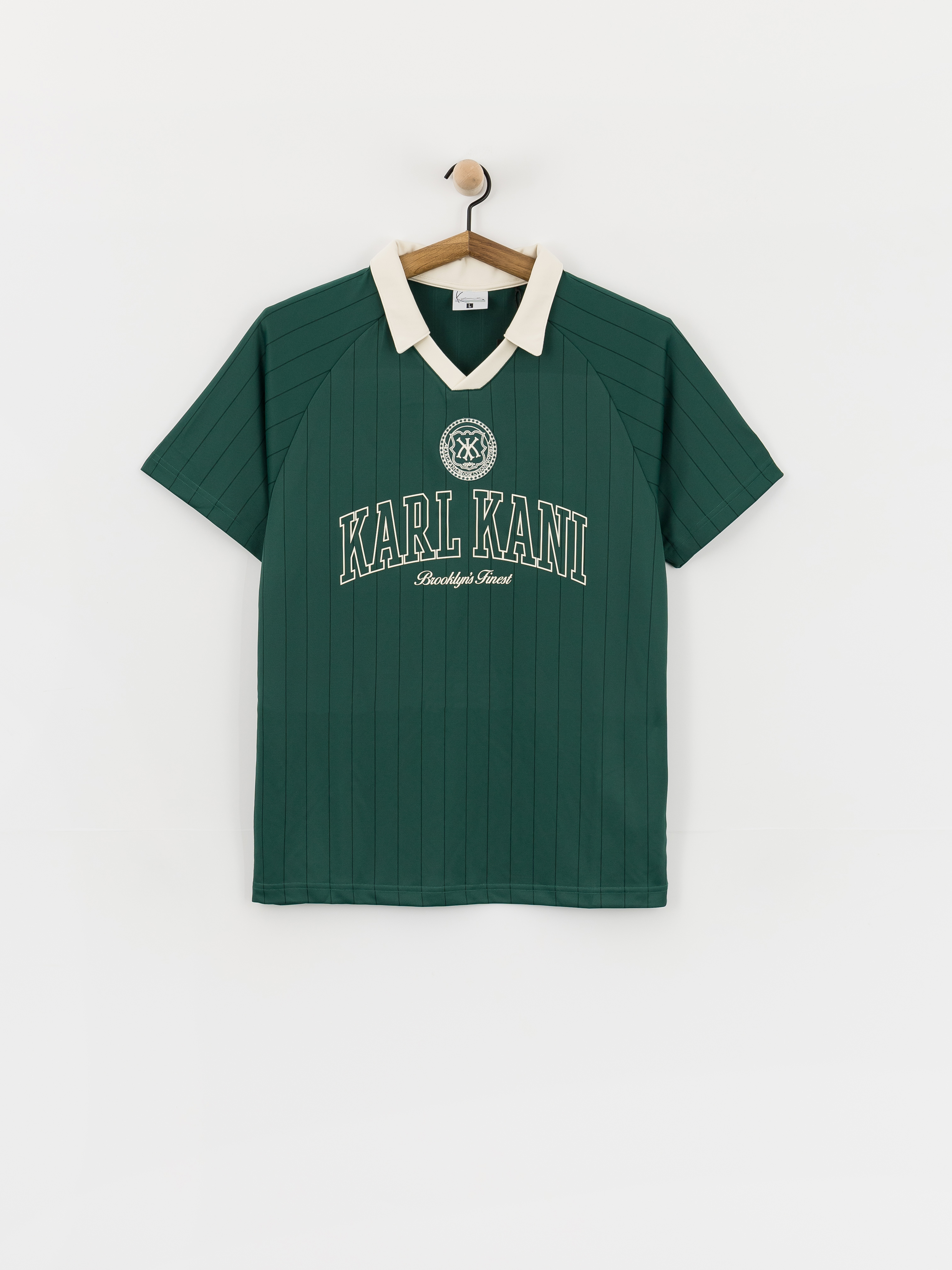 Karl Kani Heritage Emblem Shadow Pinstripe Soccer Póló (green)
