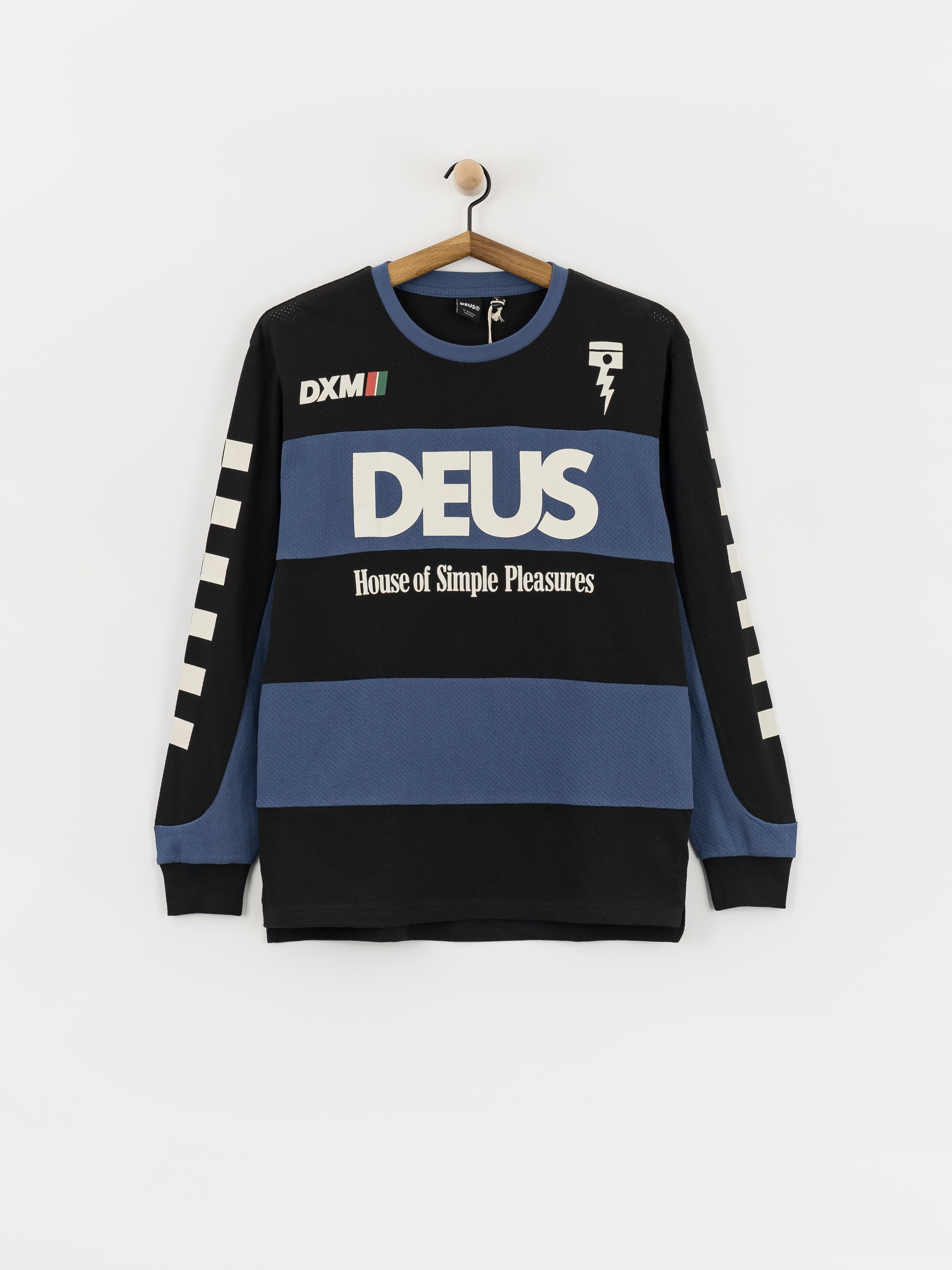 Deus Ex Machina Vilander Moto Jersey Póló (mechanic blue combo)