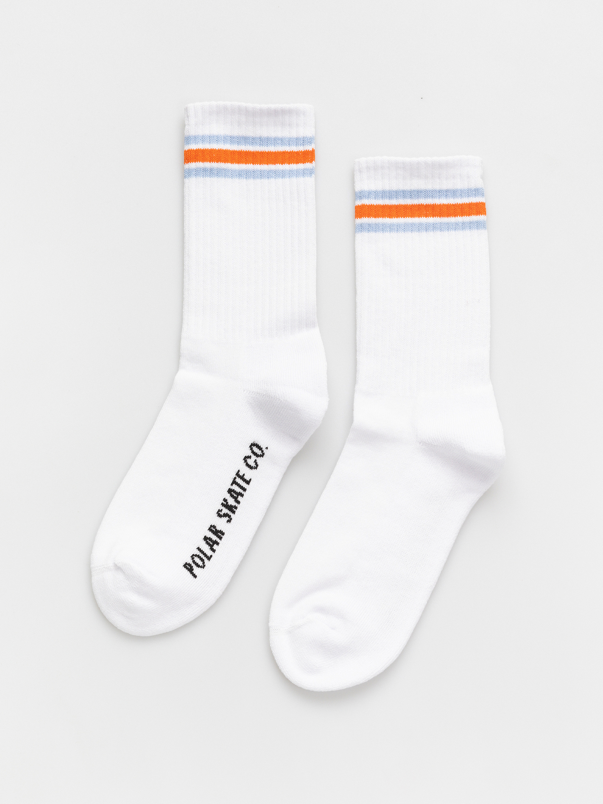 Polar Skate Rib Stripes Zokni (white/orange/blue)