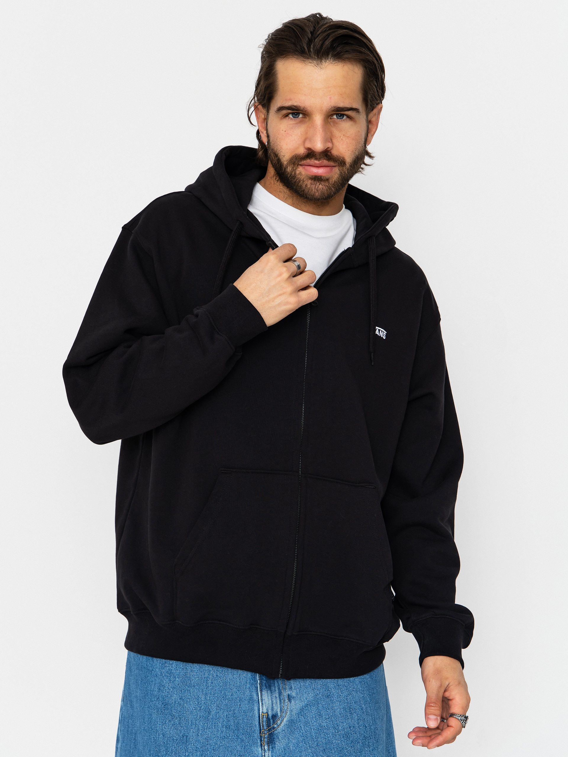 Vans Left Chest II Loose ZHD Kapucnis pulóver (black)