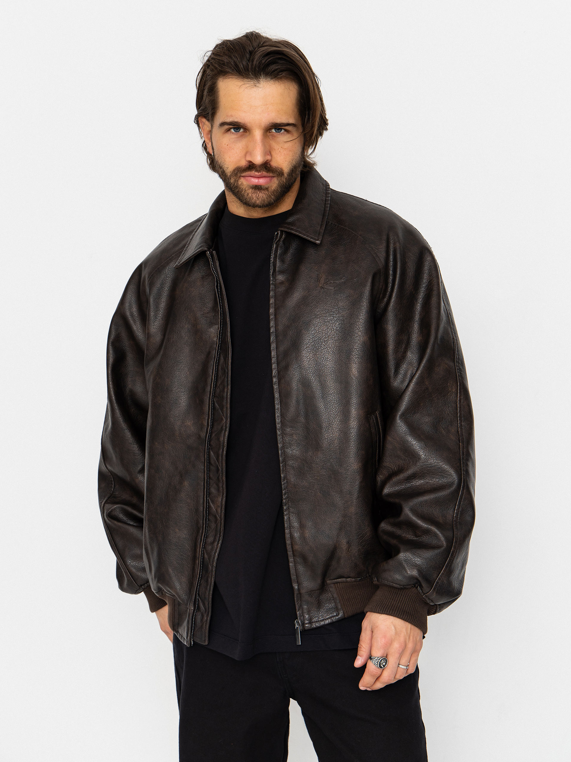 Karl Kani Signature Pu Leather Bomber Dzseki