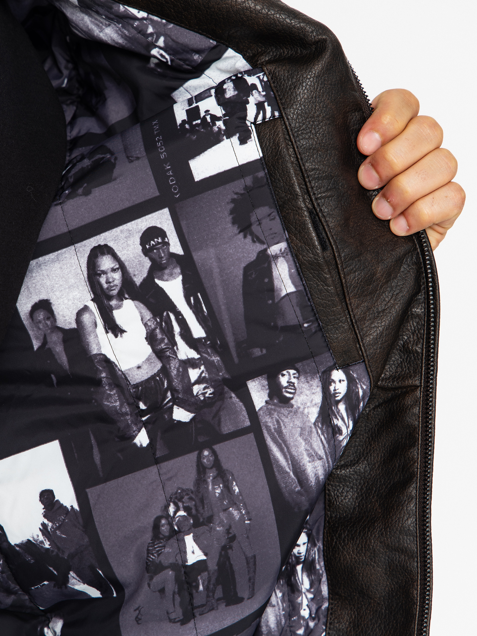 Karl Kani Signature Pu Leather Bomber Dzseki (brown)