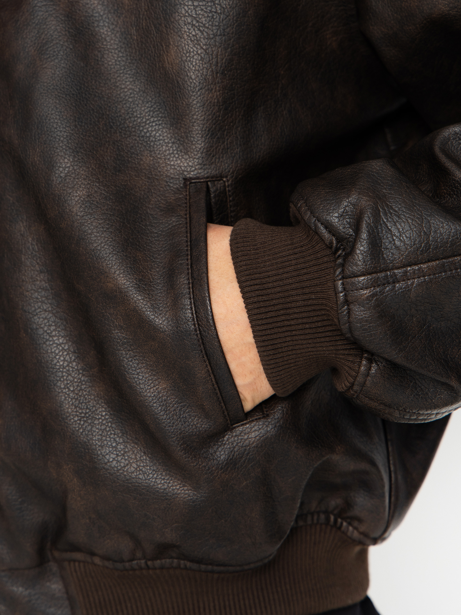 Karl Kani Signature Pu Leather Bomber Dzseki (brown)