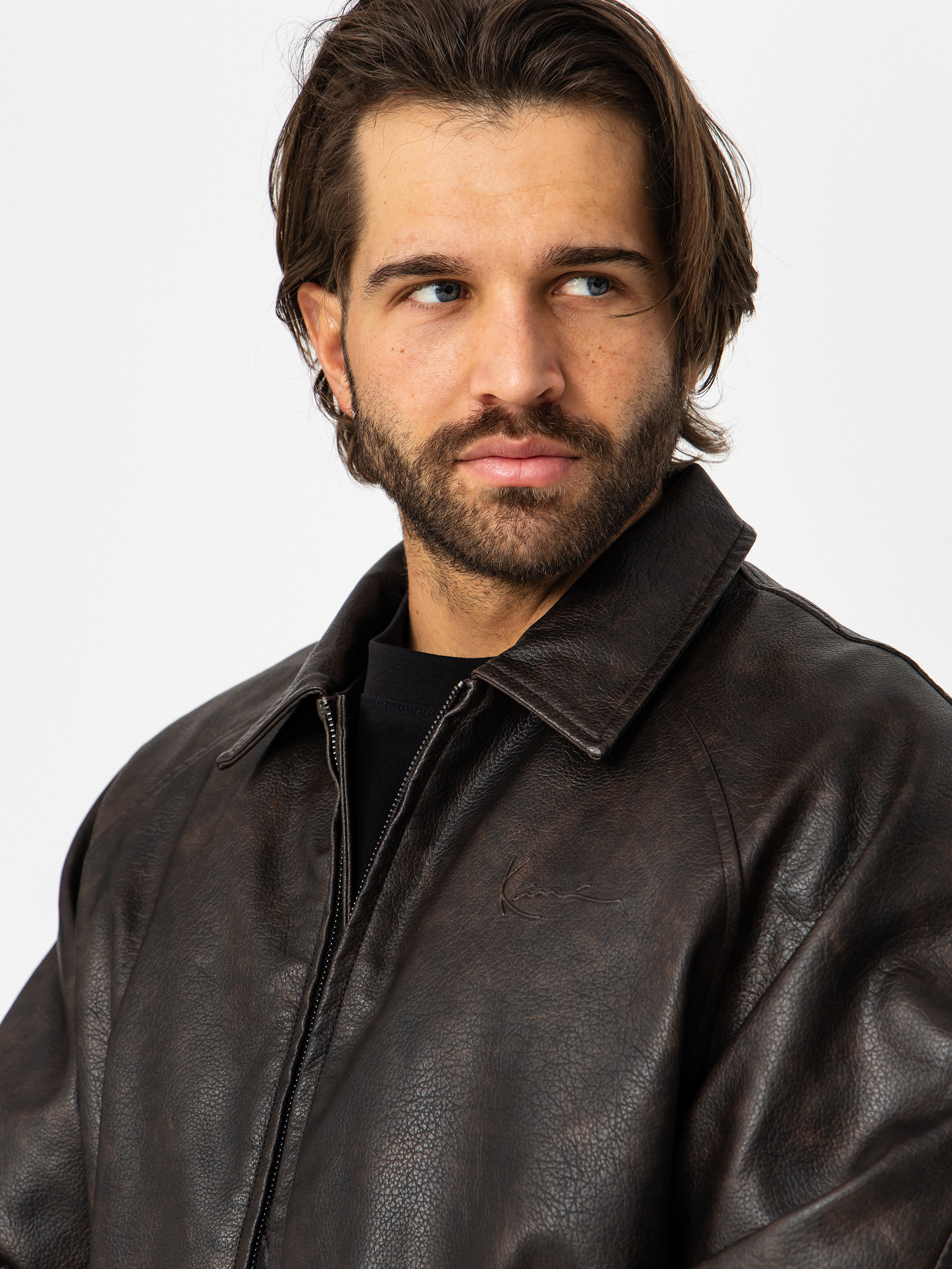 Karl Kani Signature Pu Leather Bomber Dzseki (brown)
