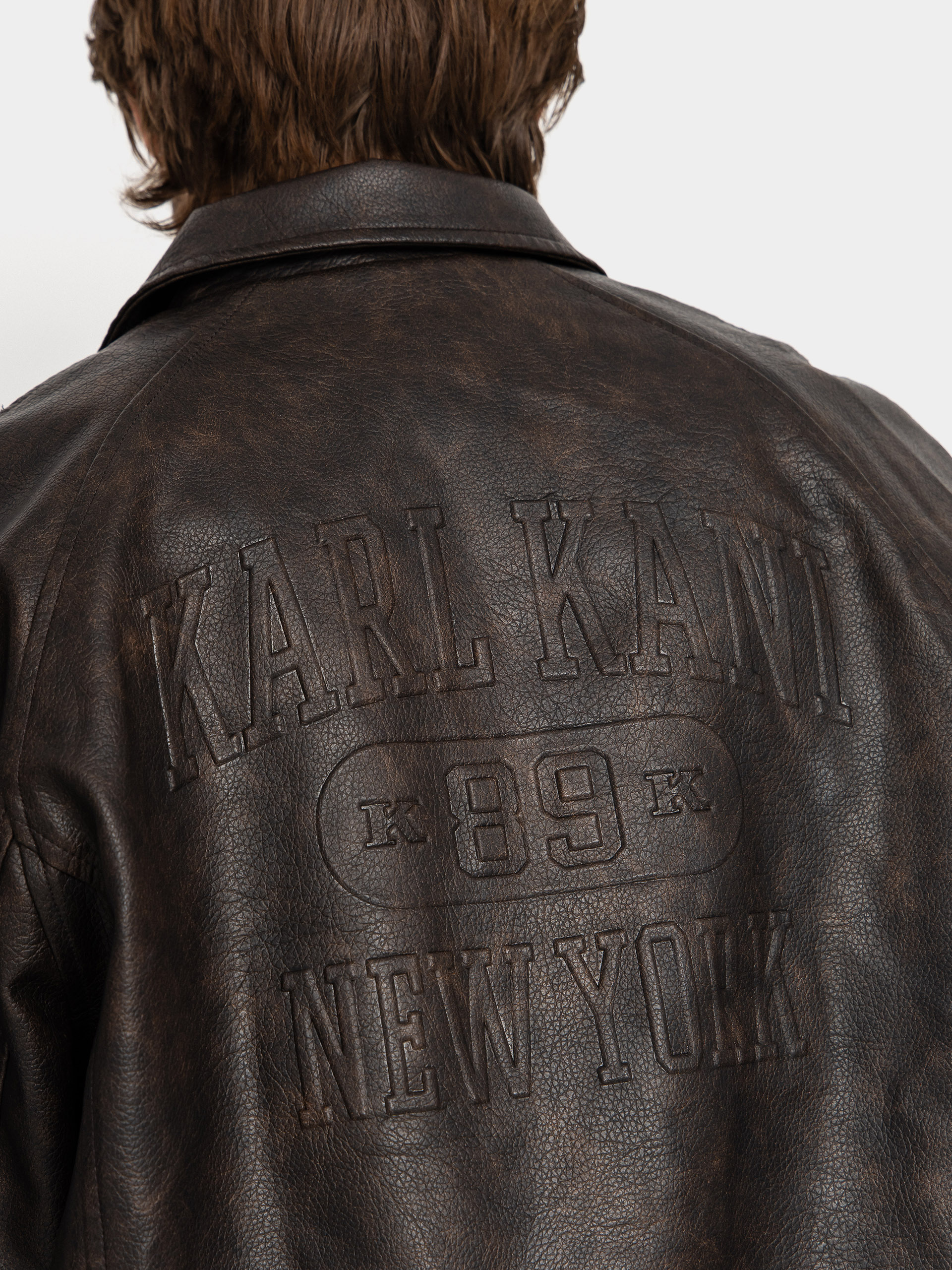 Karl Kani Signature Pu Leather Bomber Dzseki (brown)