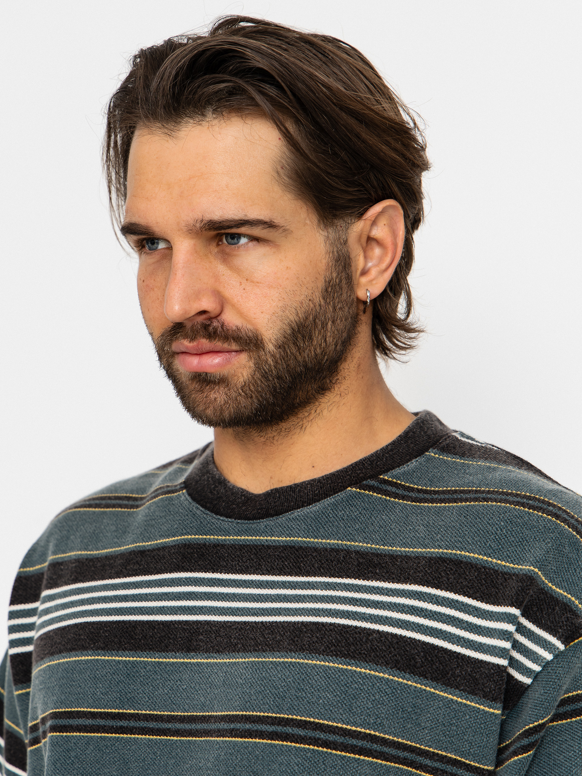 Vans Lx Pique Stripe Knit Póló (mystic moss)