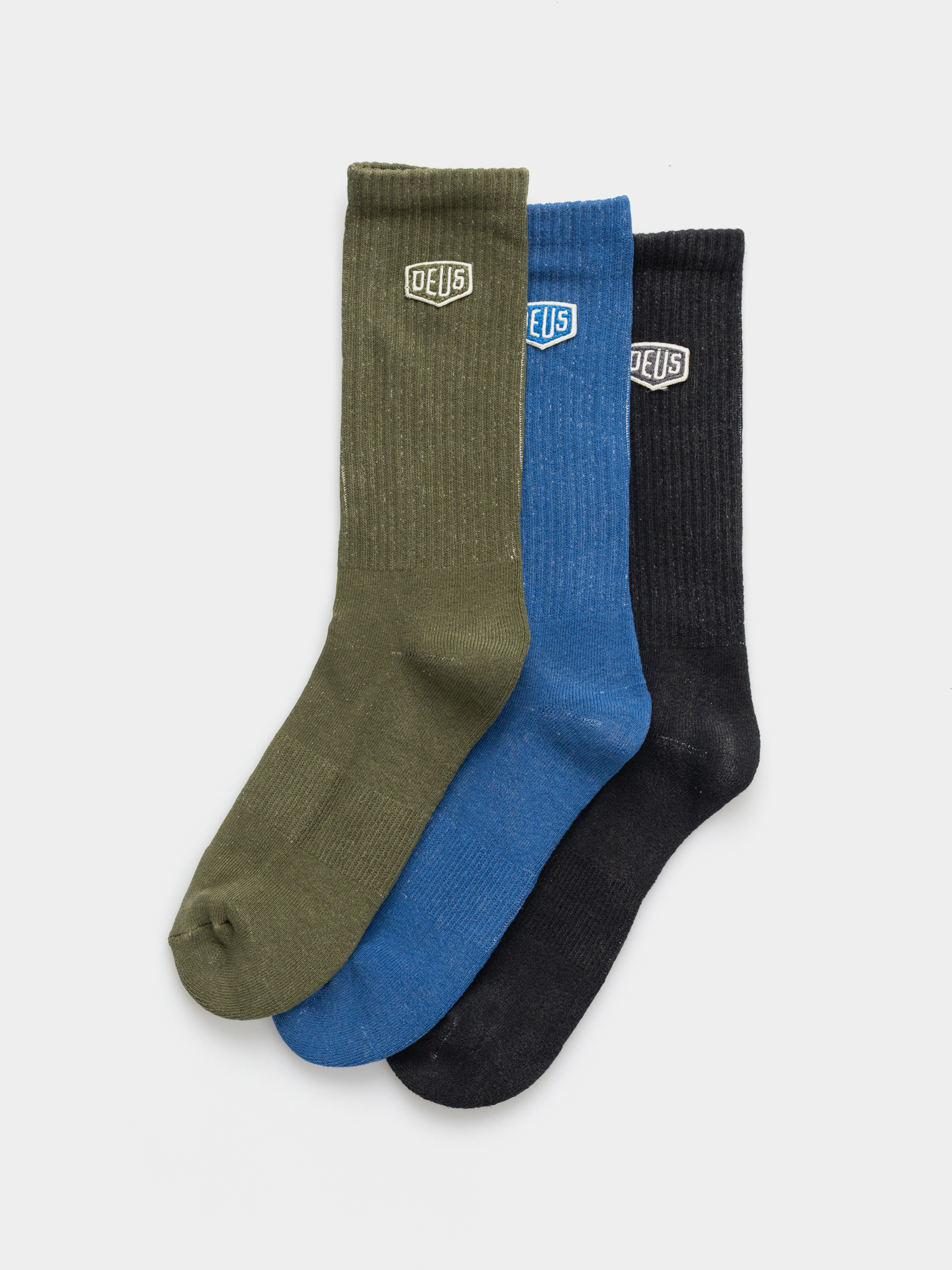 Deus Ex Machina Shield Garment Dyed Sock 3 Pack Zokni