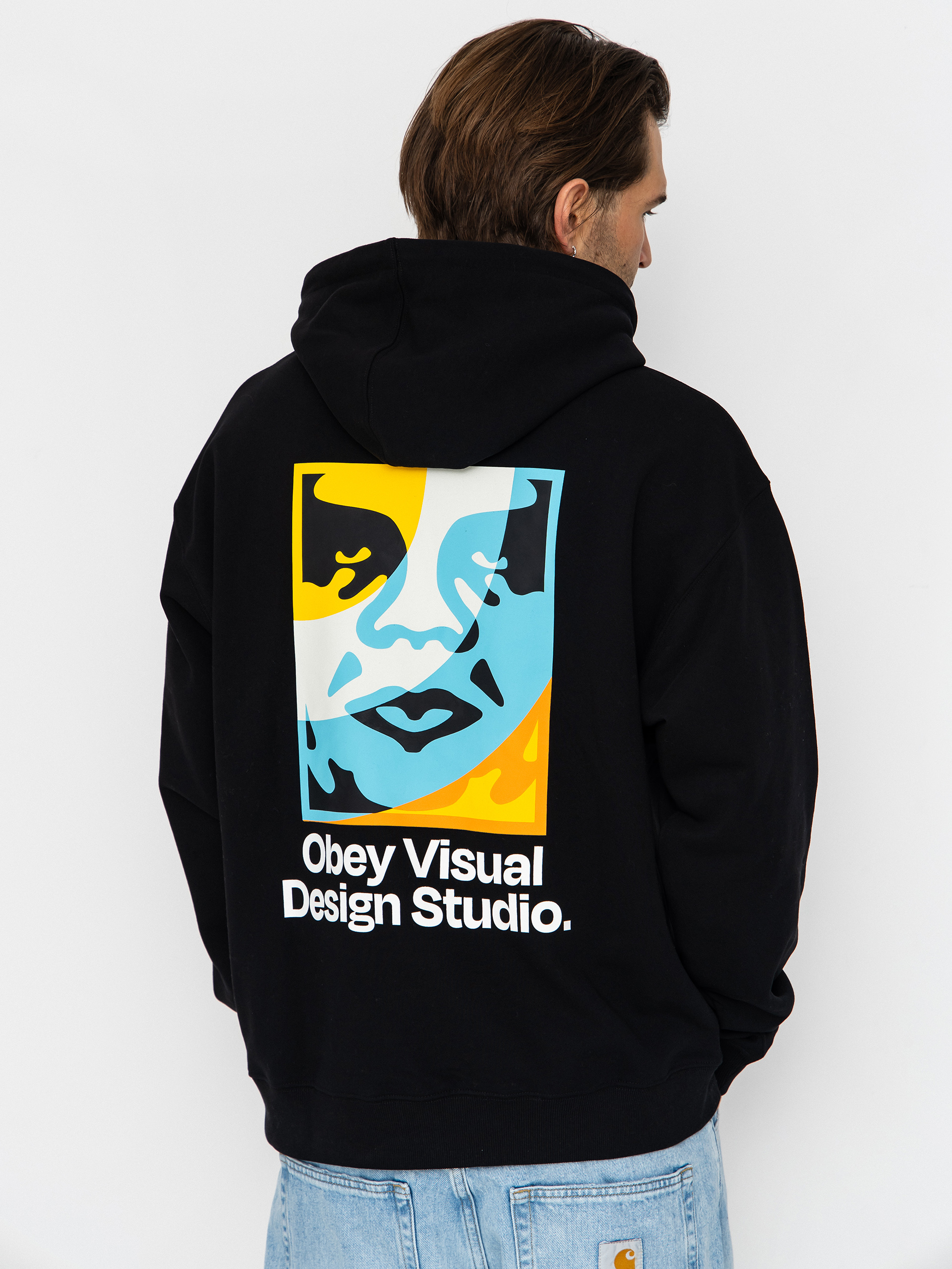 OBEY Visual Design Studio HD Kapucnis pulóver (black)