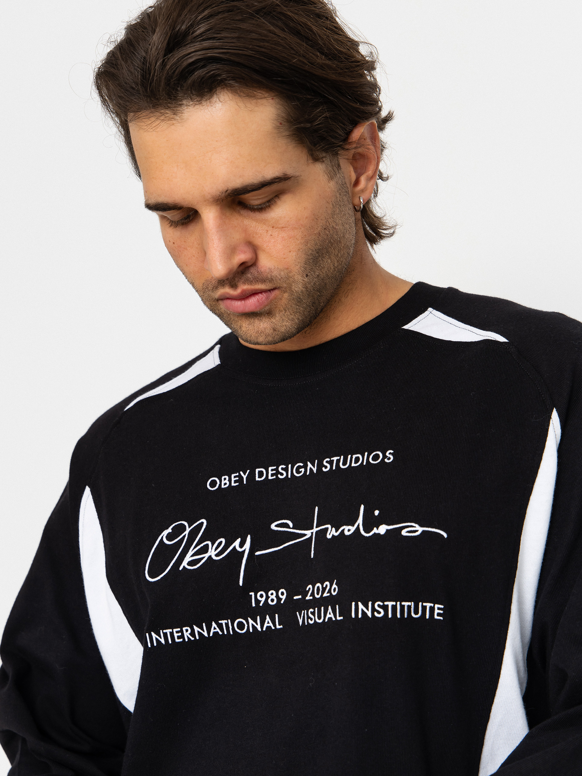 OBEY League Hosszú ujjú felső (black multi)