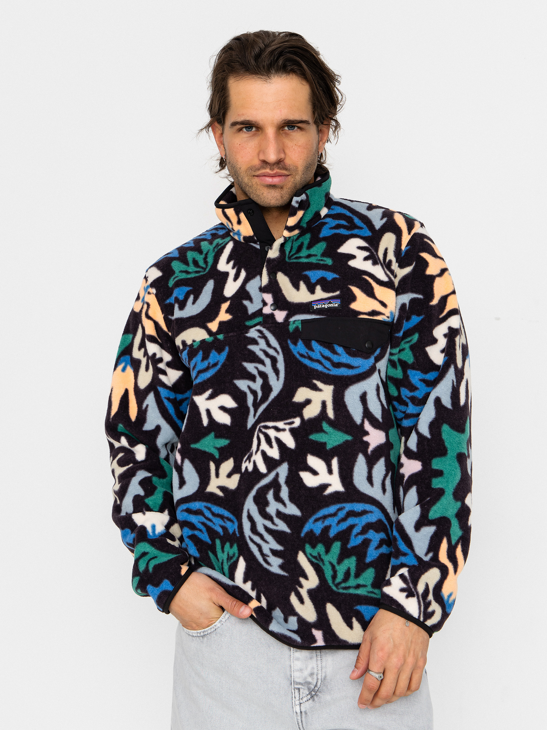 Patagonia Lightweight Synchilla Snap T Polár pulóver (kaleido/black)