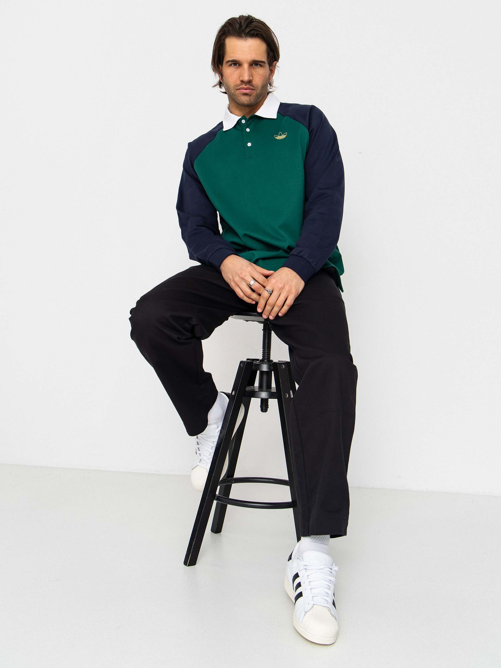 adidas Tyshawn Rugby Hosszú ujjú felső (cgreen/legink)