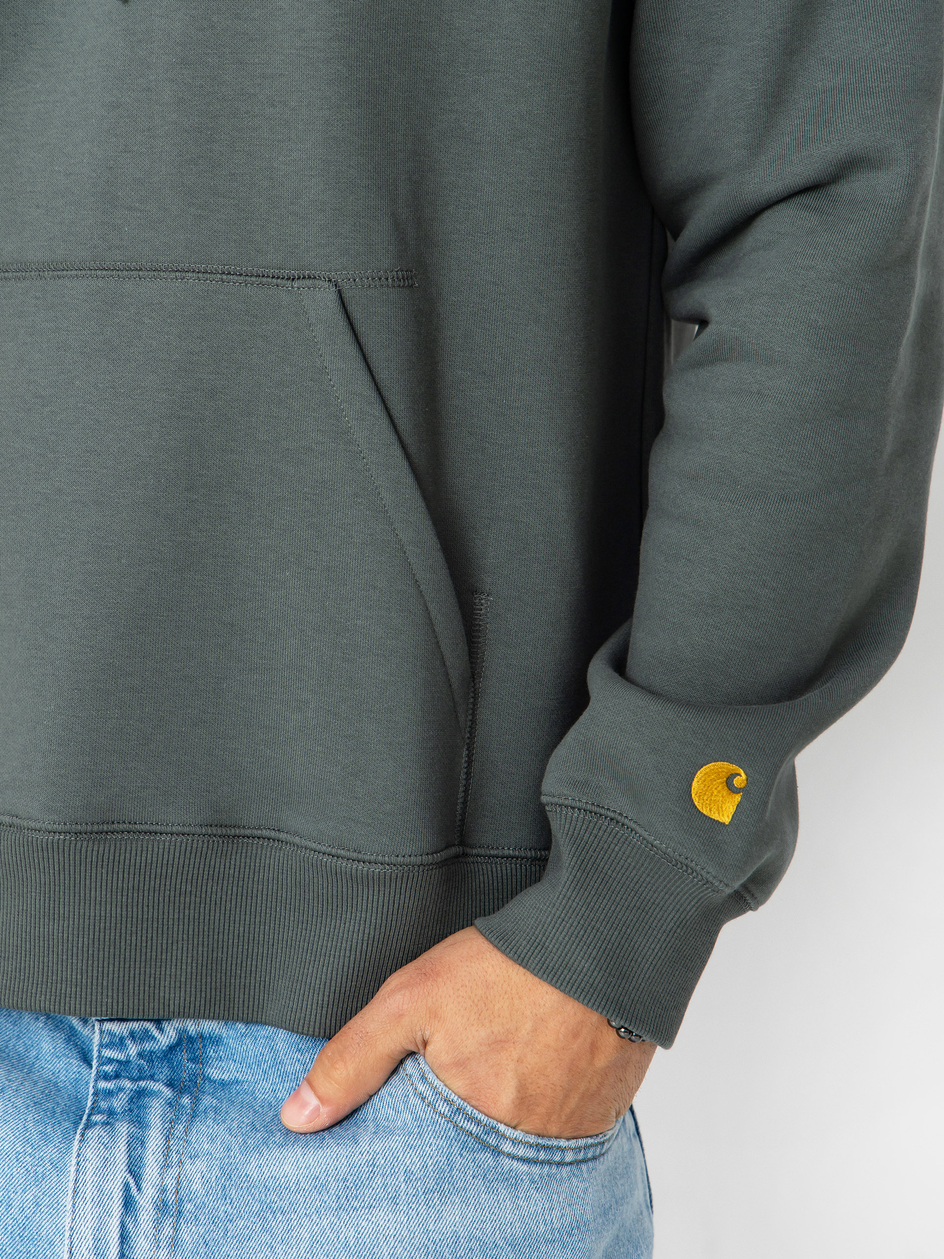 Kapucnis pulóver Carhartt WIP Chase HD (velvet green/gold)
