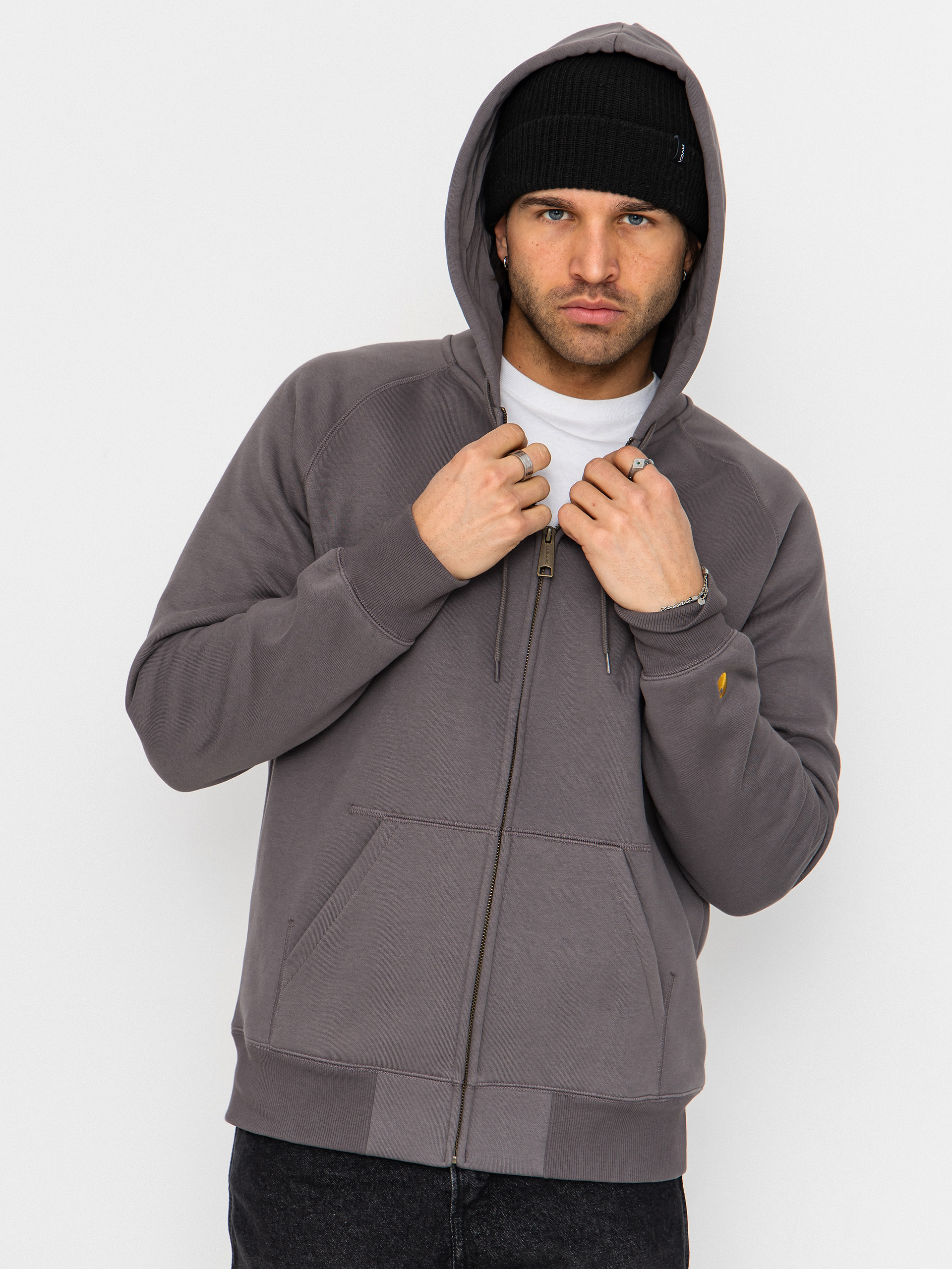 Kapucnis pulóver Carhartt WIP Chase ZHD (porphyry/gold)