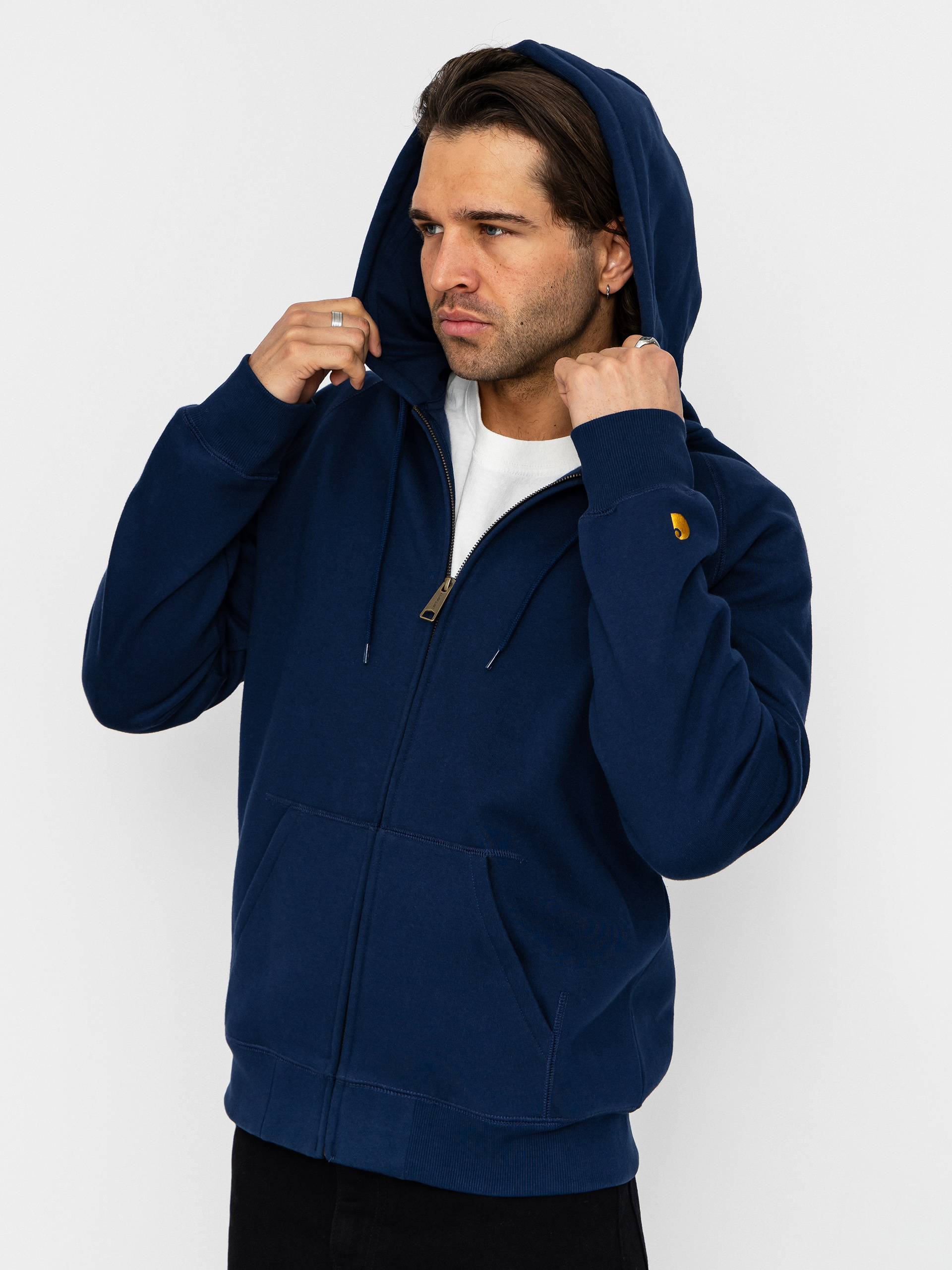 Kapucnis pulóver Carhartt WIP Chase ZHD (jupiter/gold)