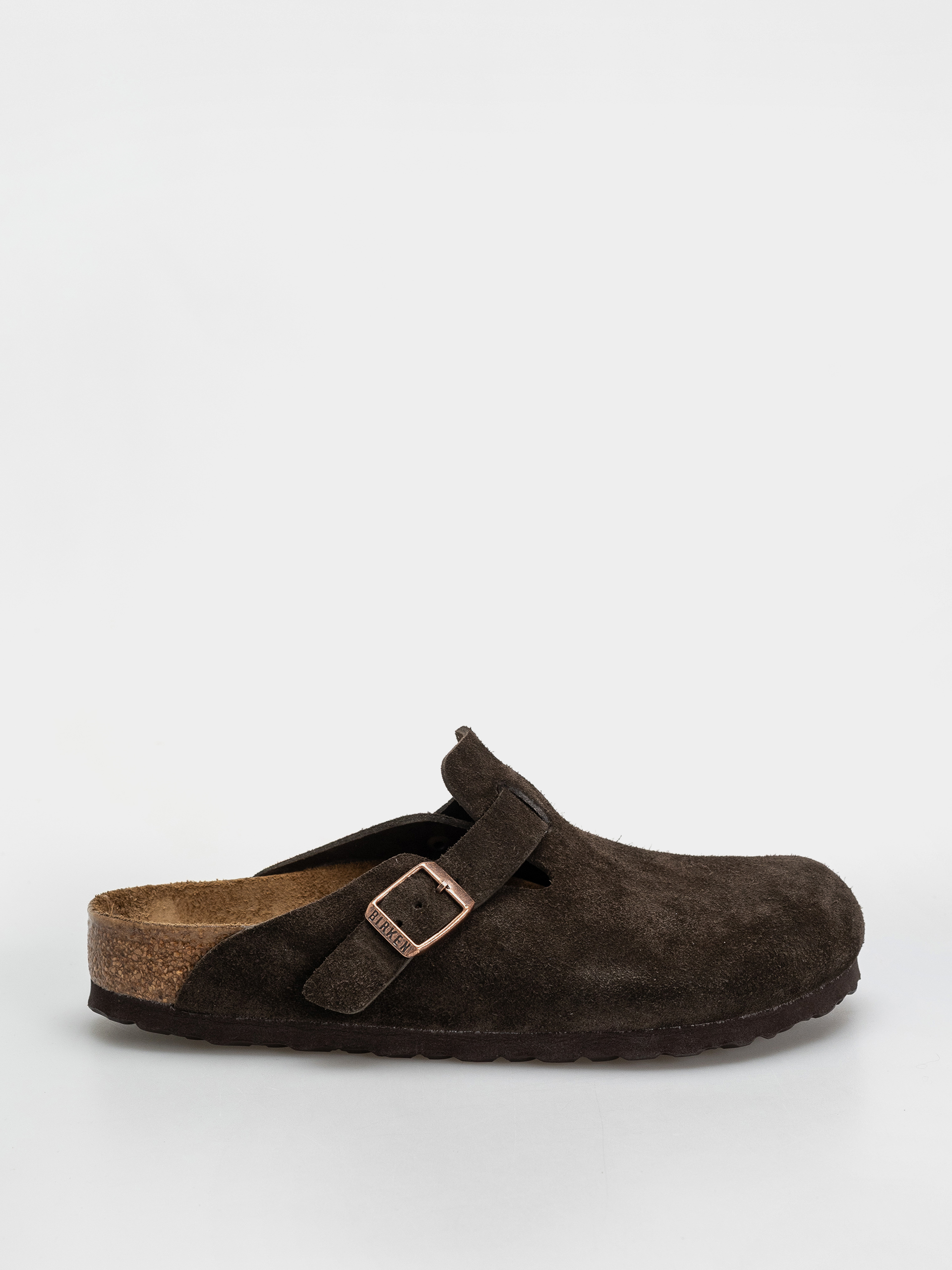Birkenstock Boston Suede Leather Regular Flip-flop papucsok (mocca)