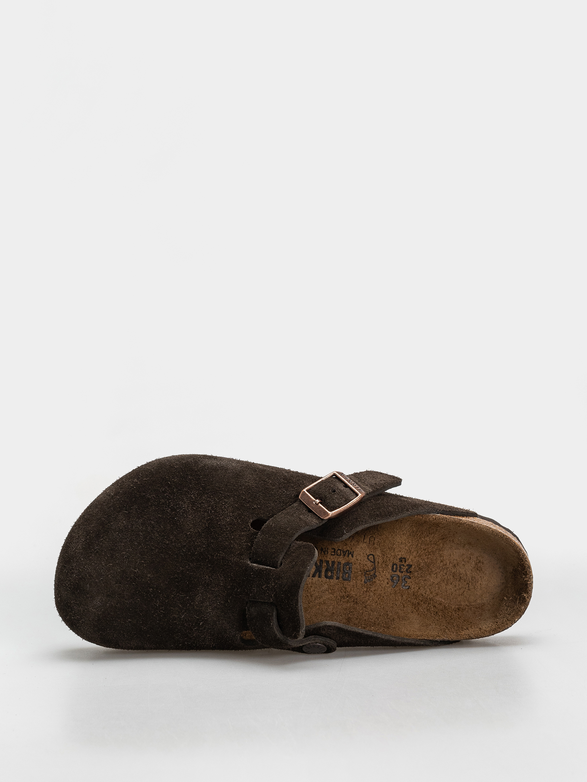 Birkenstock Boston Suede Leather Regular Flip-flop papucsok (mocca)