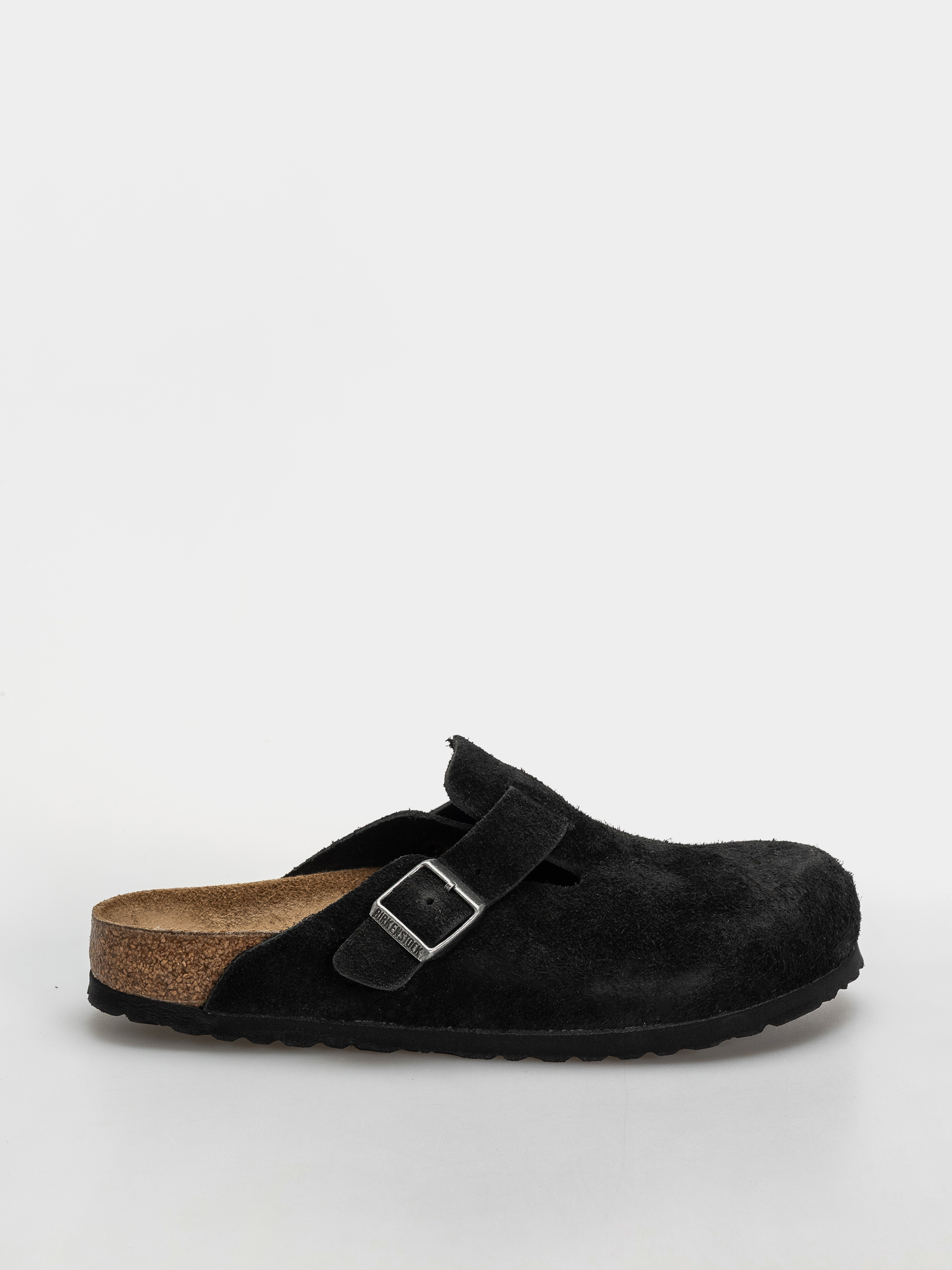 Birkenstock Boston Suede Leather Narrow Flip-flop papucsok (black)
