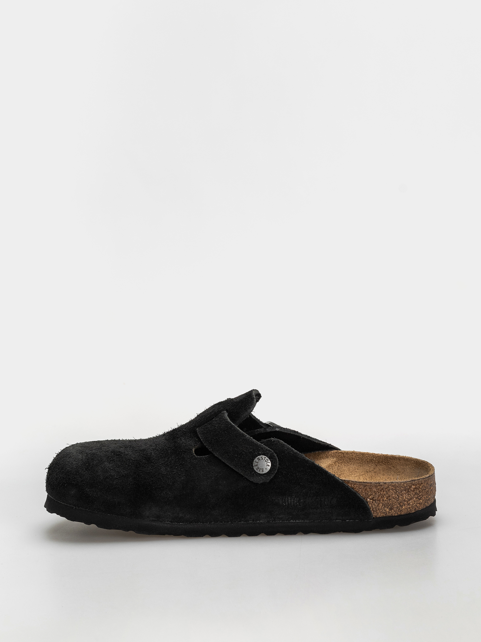 Birkenstock Boston Suede Leather Narrow Flip-flop papucsok (black)