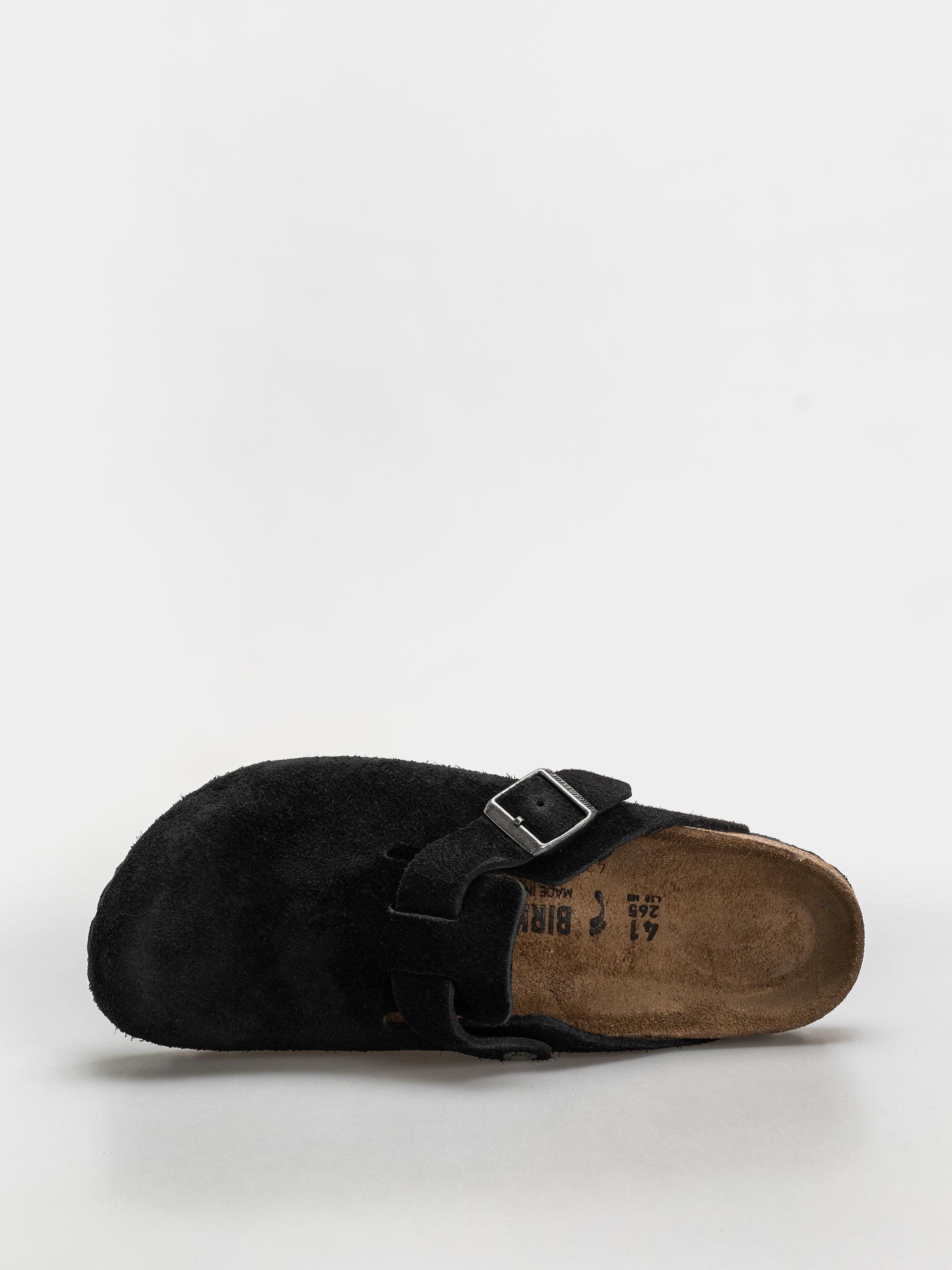 Birkenstock Boston Suede Leather Narrow Flip-flop papucsok (black)