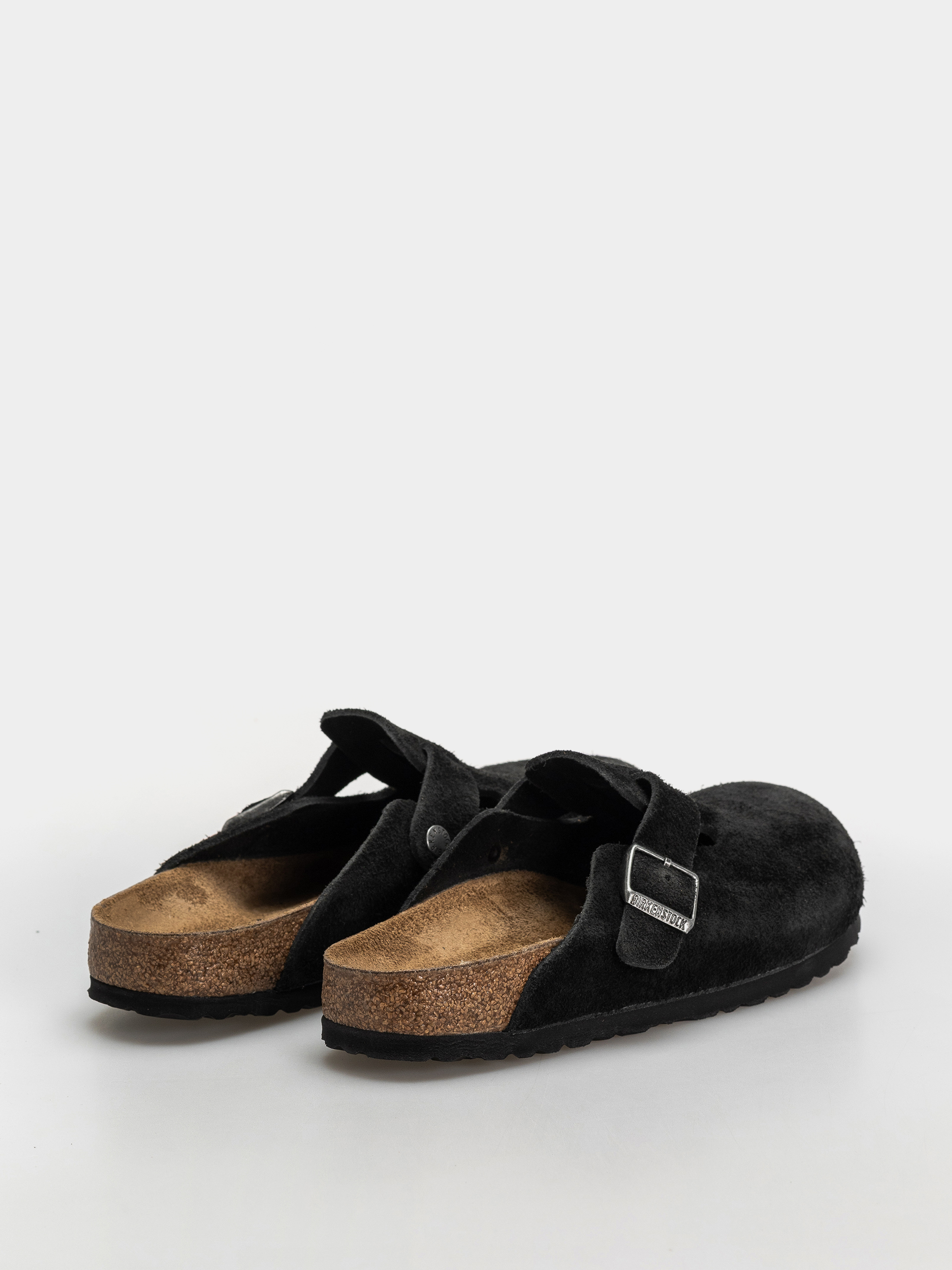 Birkenstock Boston Suede Leather Narrow Flip-flop papucsok (black)