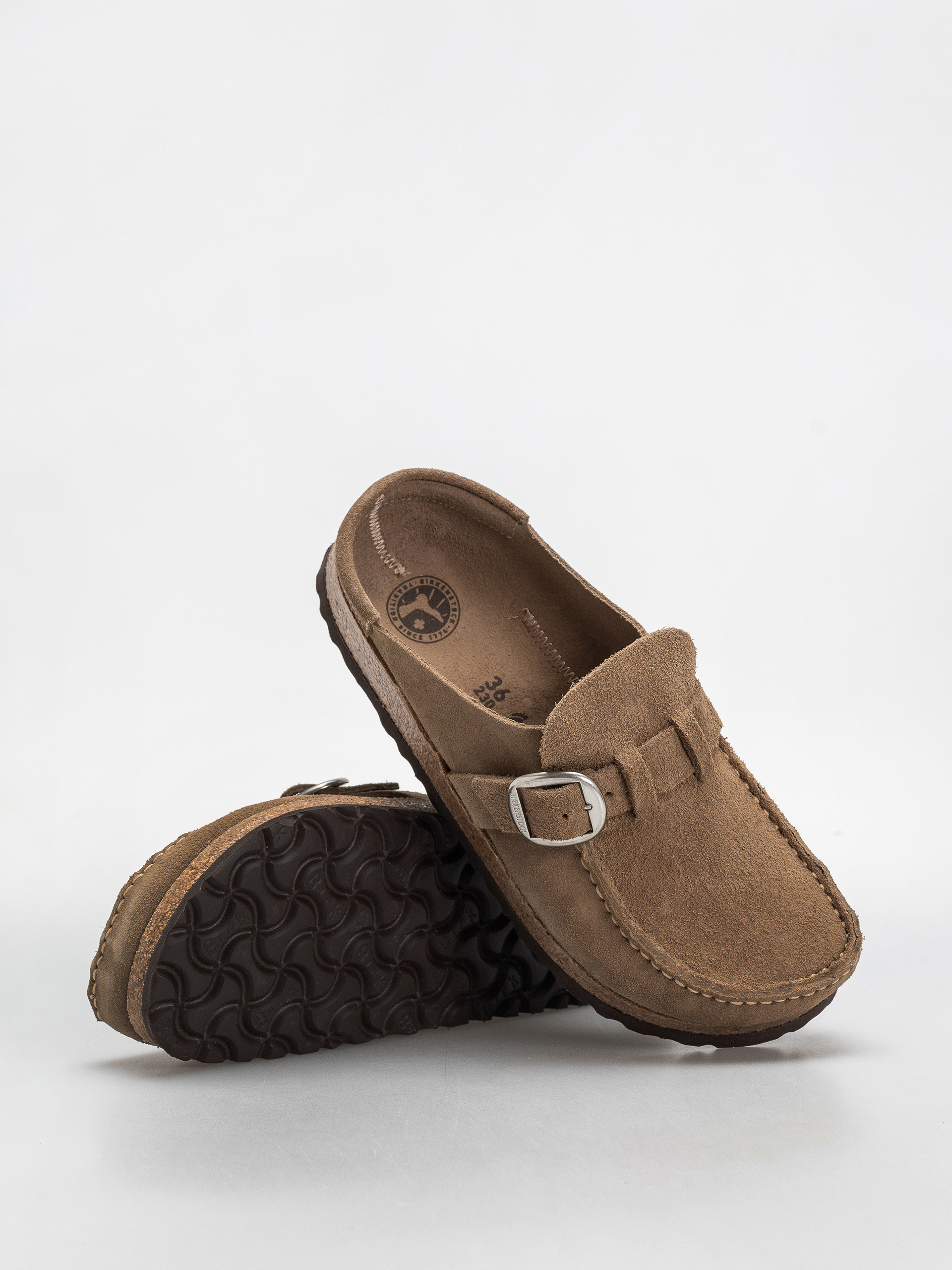 Birkenstock Buckley Suede Leather Narrow Wmn Flip-flop papucsok (gray taupe)
