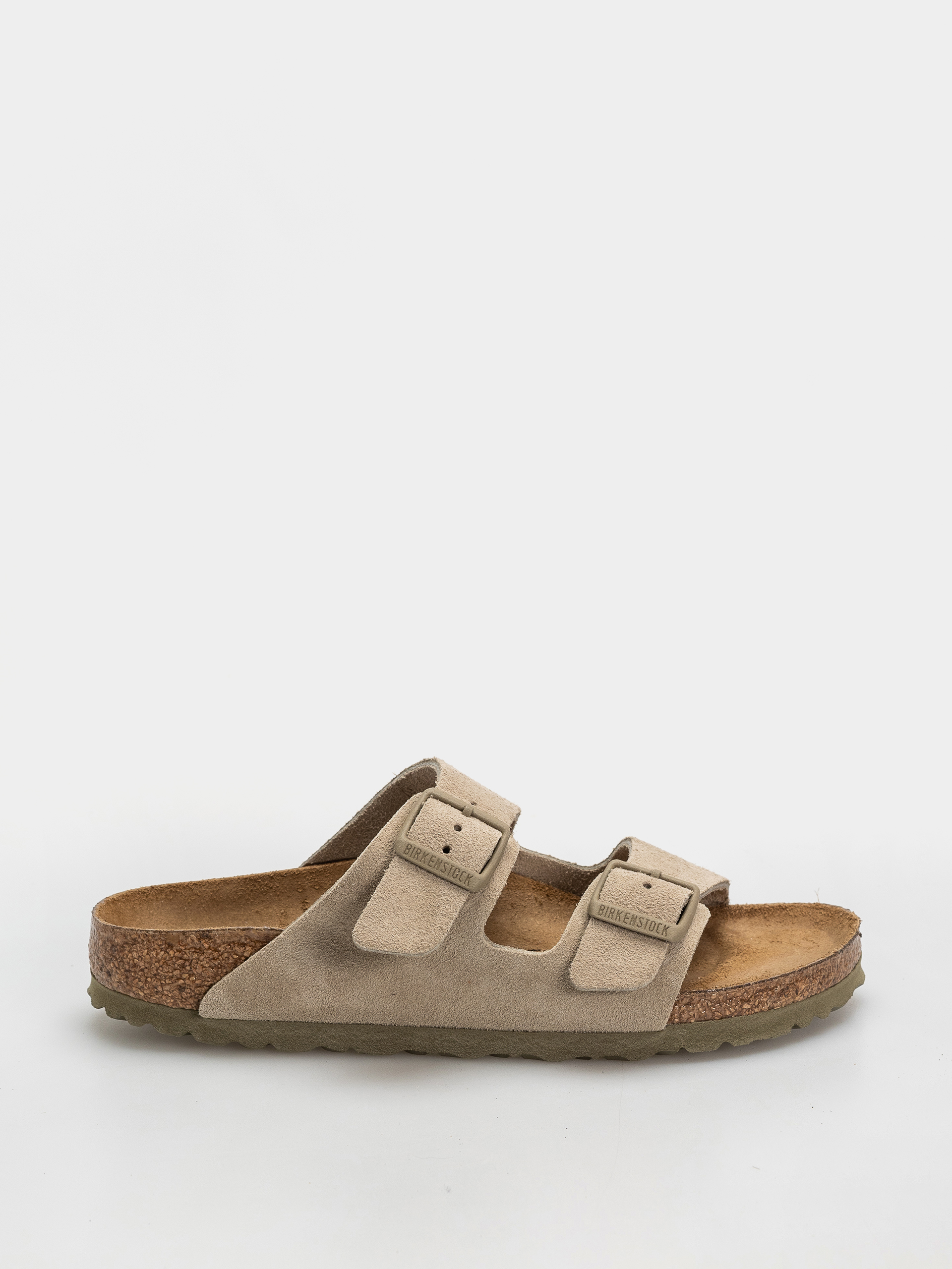 Birkenstock Arizona Suede Leather Narrow Flip-flop papucsok (faded khaki)