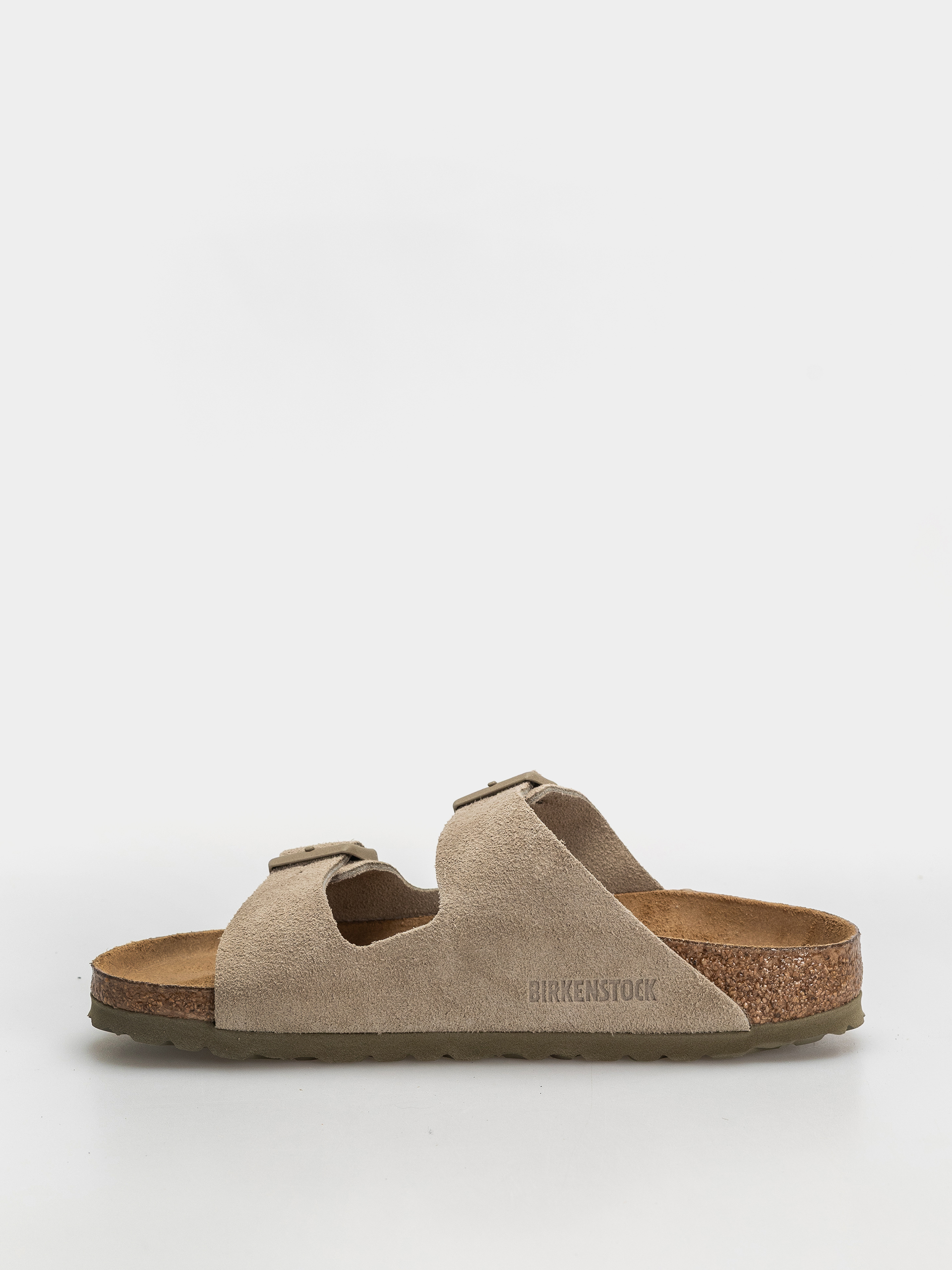 Birkenstock Arizona Suede Leather Narrow Flip-flop papucsok (faded khaki)