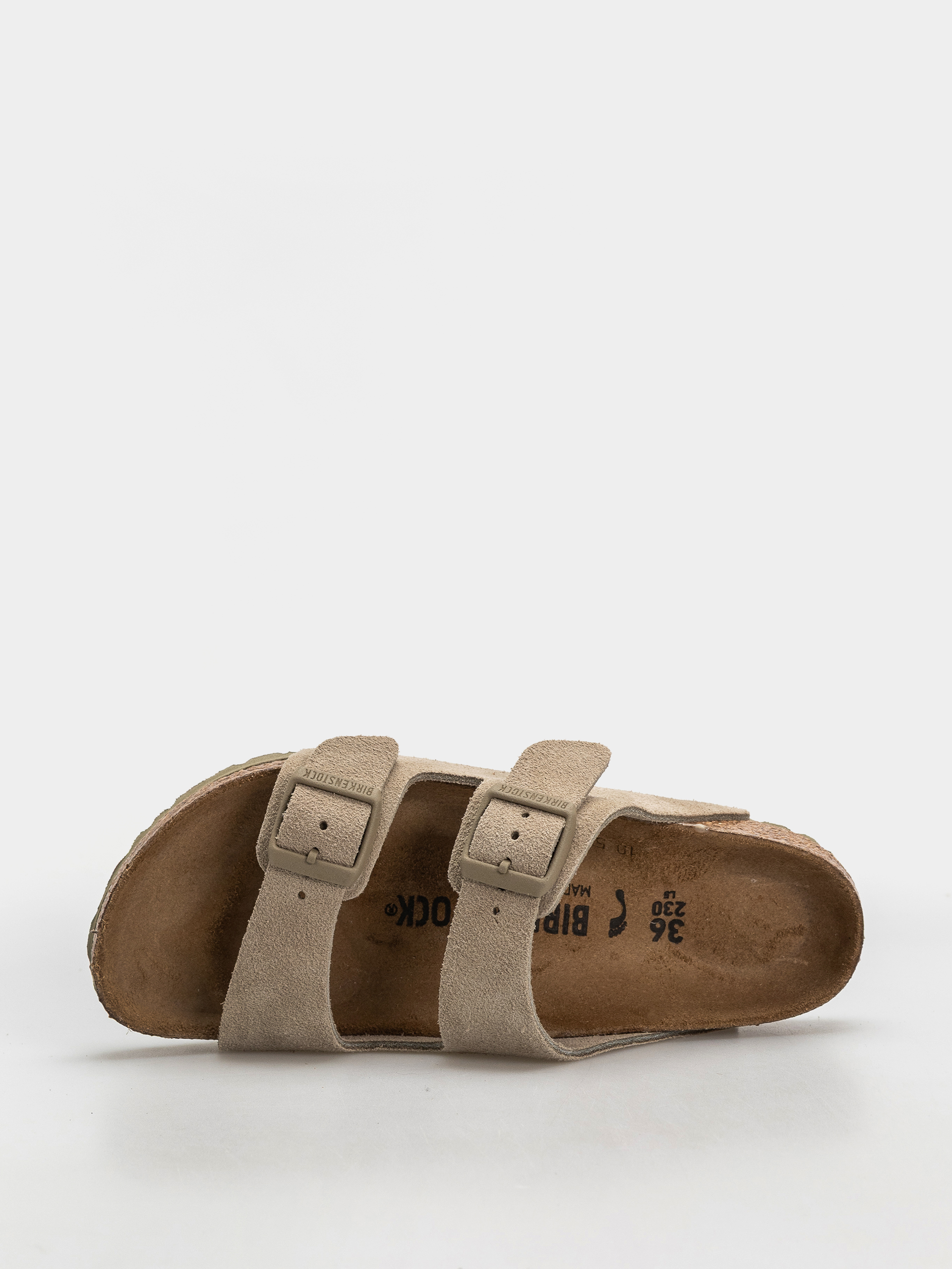 Birkenstock Arizona Suede Leather Narrow Flip-flop papucsok (faded khaki)