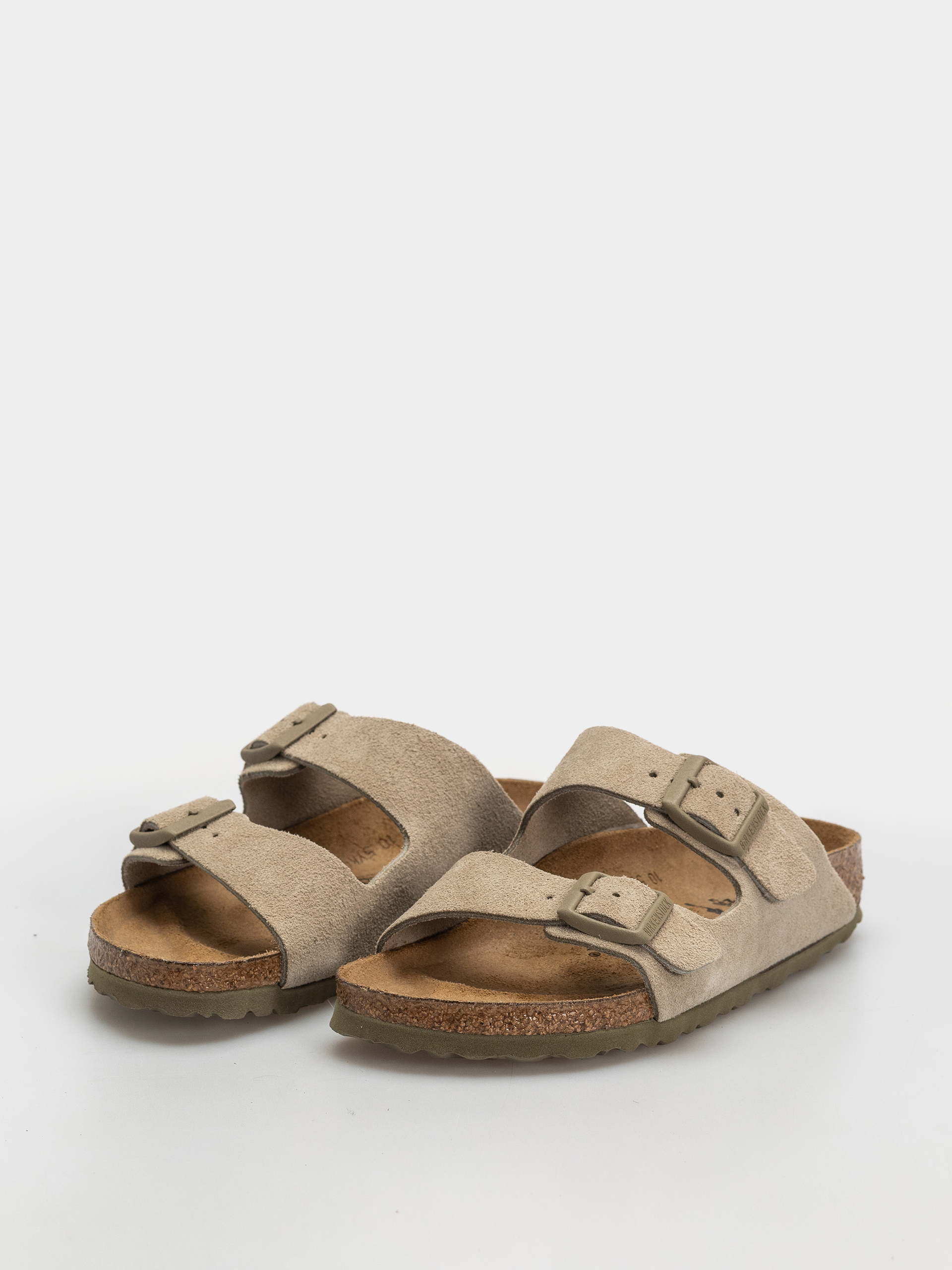 Birkenstock Arizona Suede Leather Narrow Flip-flop papucsok (faded khaki)