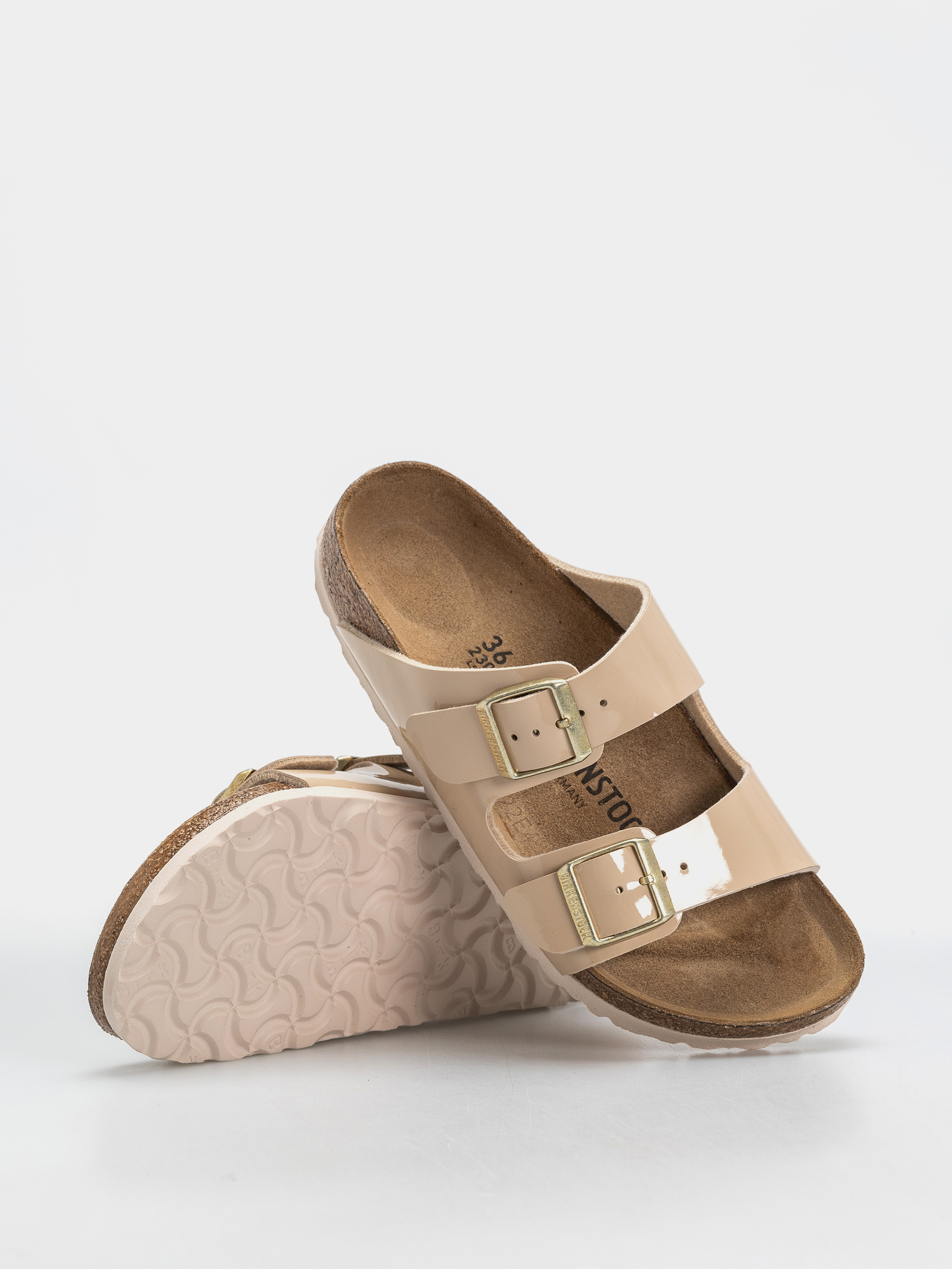 Birkenstock Arizona Birko Flor Patent Narrow Wmn Flip-flop papucsok (sand)