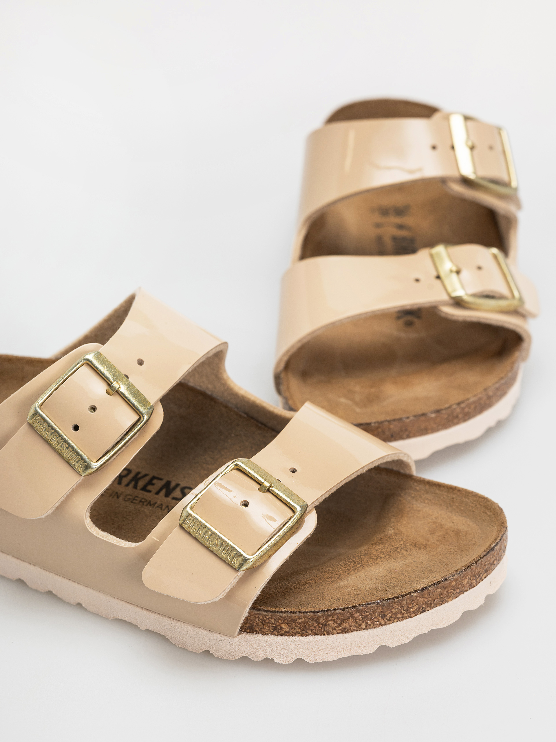 Birkenstock Arizona Birko Flor Patent Narrow Wmn Flip-flop papucsok (sand)