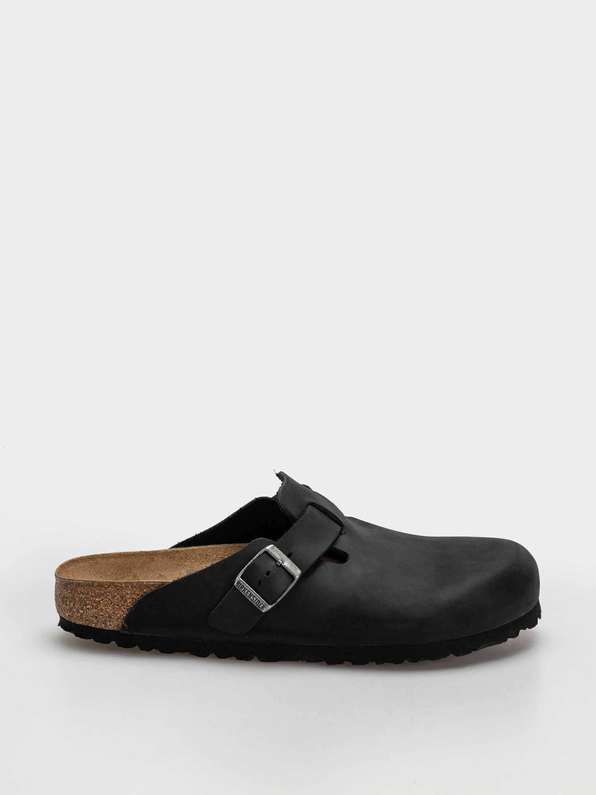 Birkenstock Boston Oiled Leather Regular Flip-flop papucsok (black)