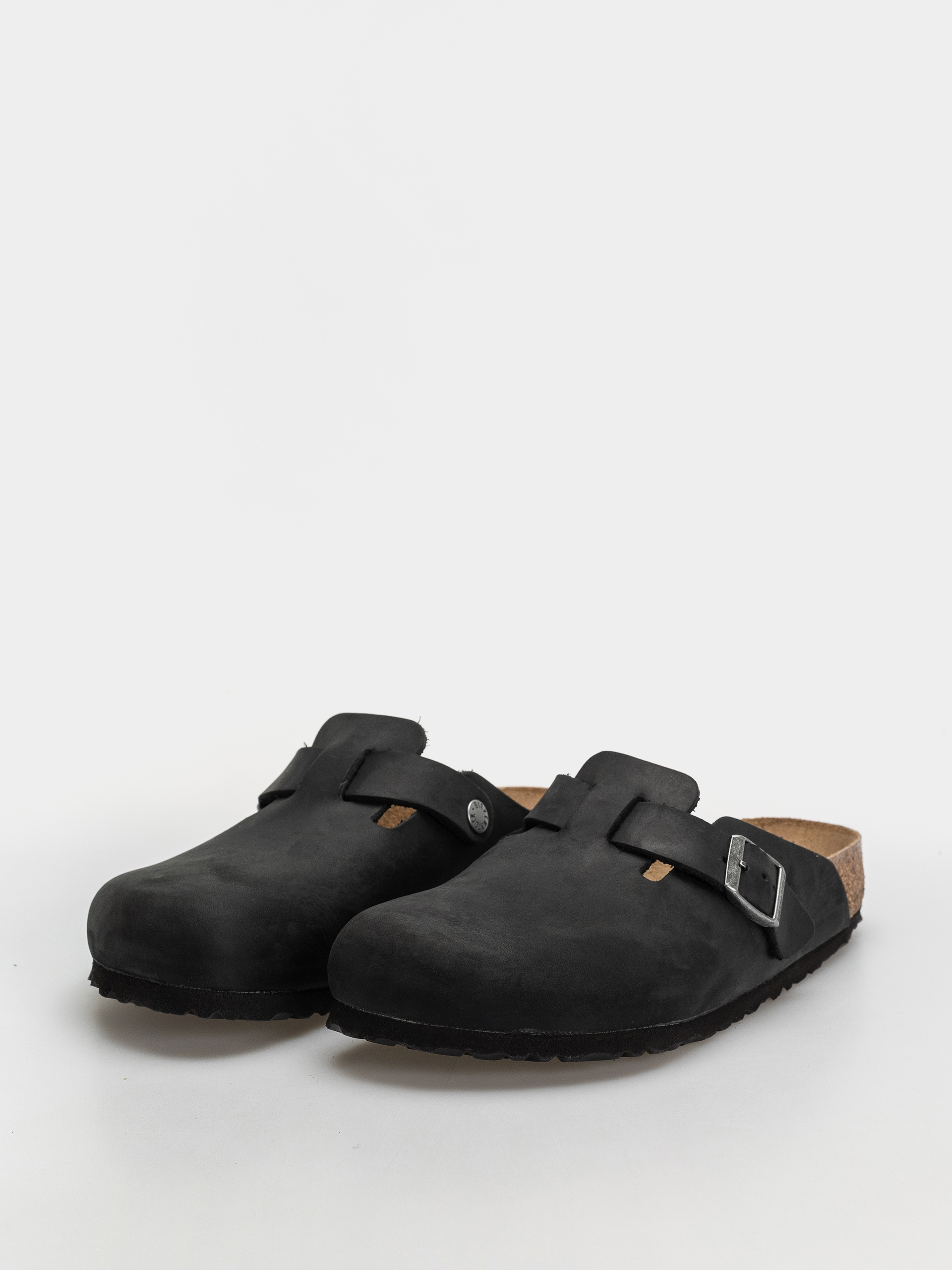 Birkenstock Boston Oiled Leather Regular Flip-flop papucsok (black)
